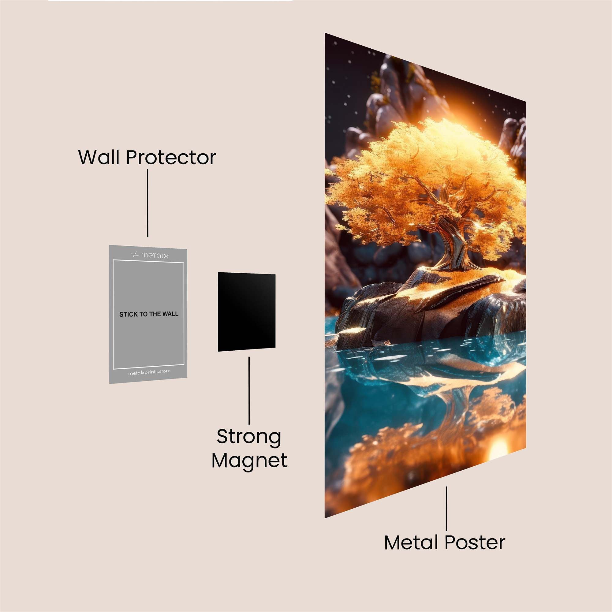 Golden Serenity Safe Wall Magnetic / M