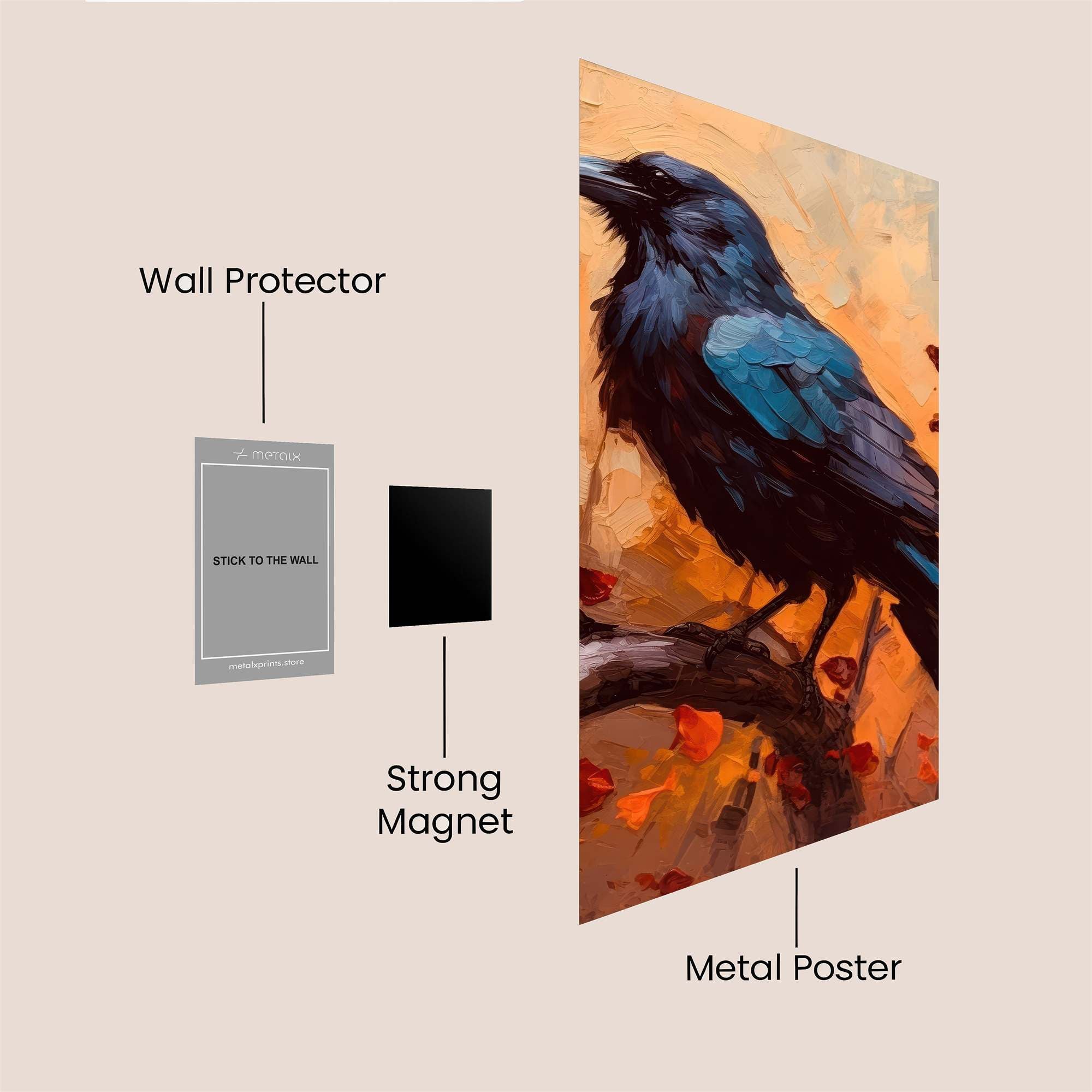 Raven Twilight Safe Wall Magnetic / M