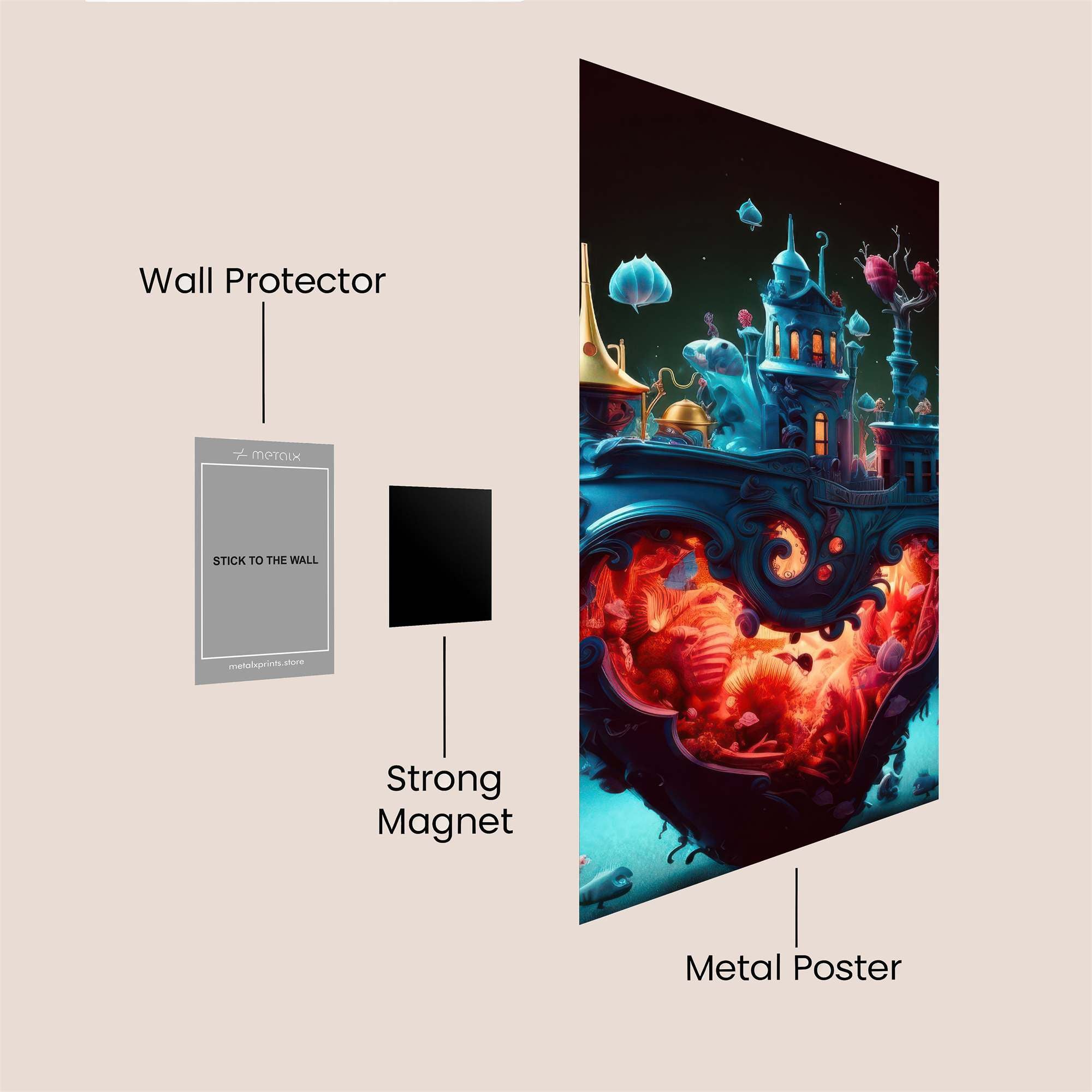 Heart Castle Safe Wall Magnetic / M