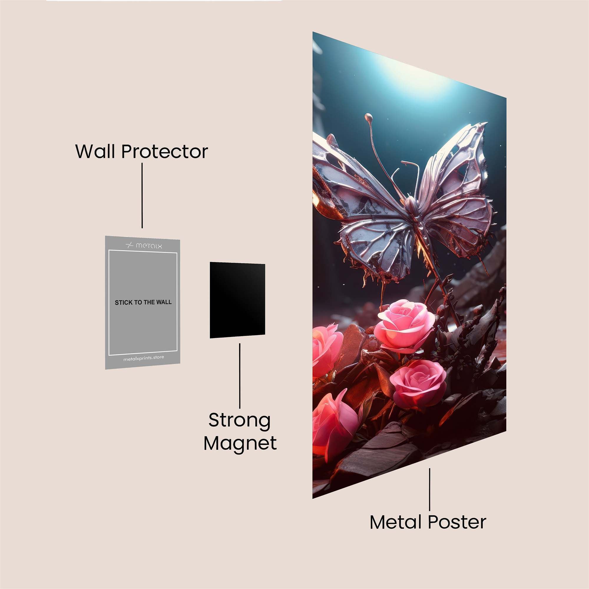 Butterfly Elegance Safe Wall Magnetic / M