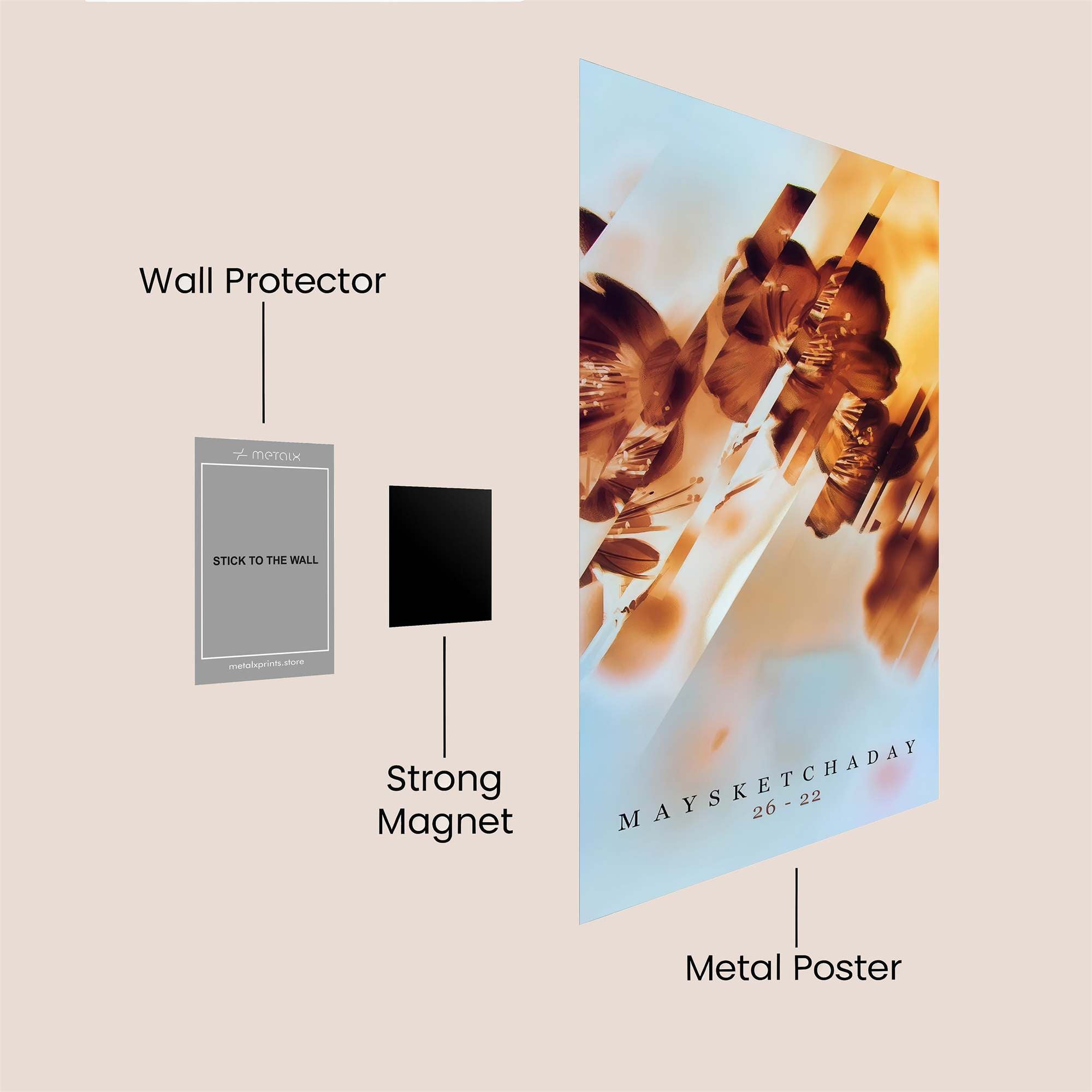 Floral Blaze Safe Wall Magnetic / M