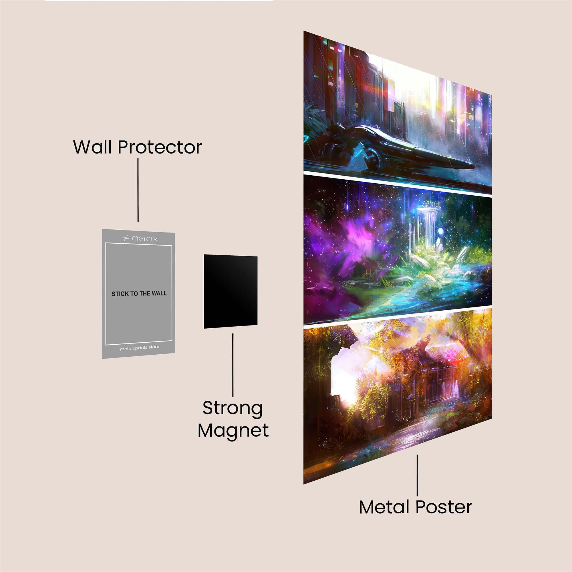 Futuristic Serenity Safe Wall Magnetic / M