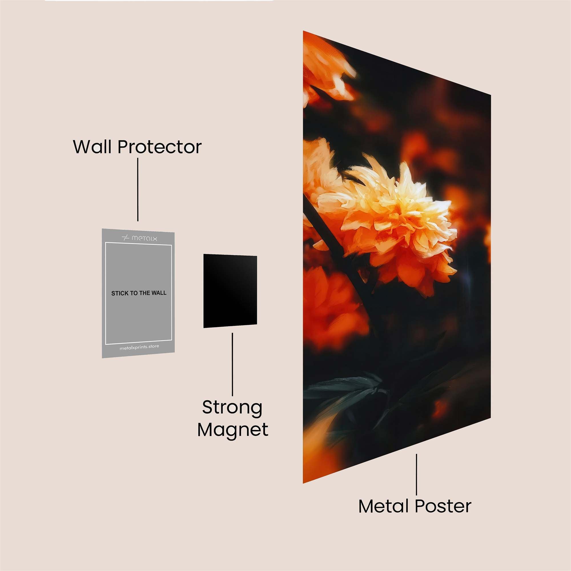 Chrysanthemum Glow Safe Wall Magnetic / M