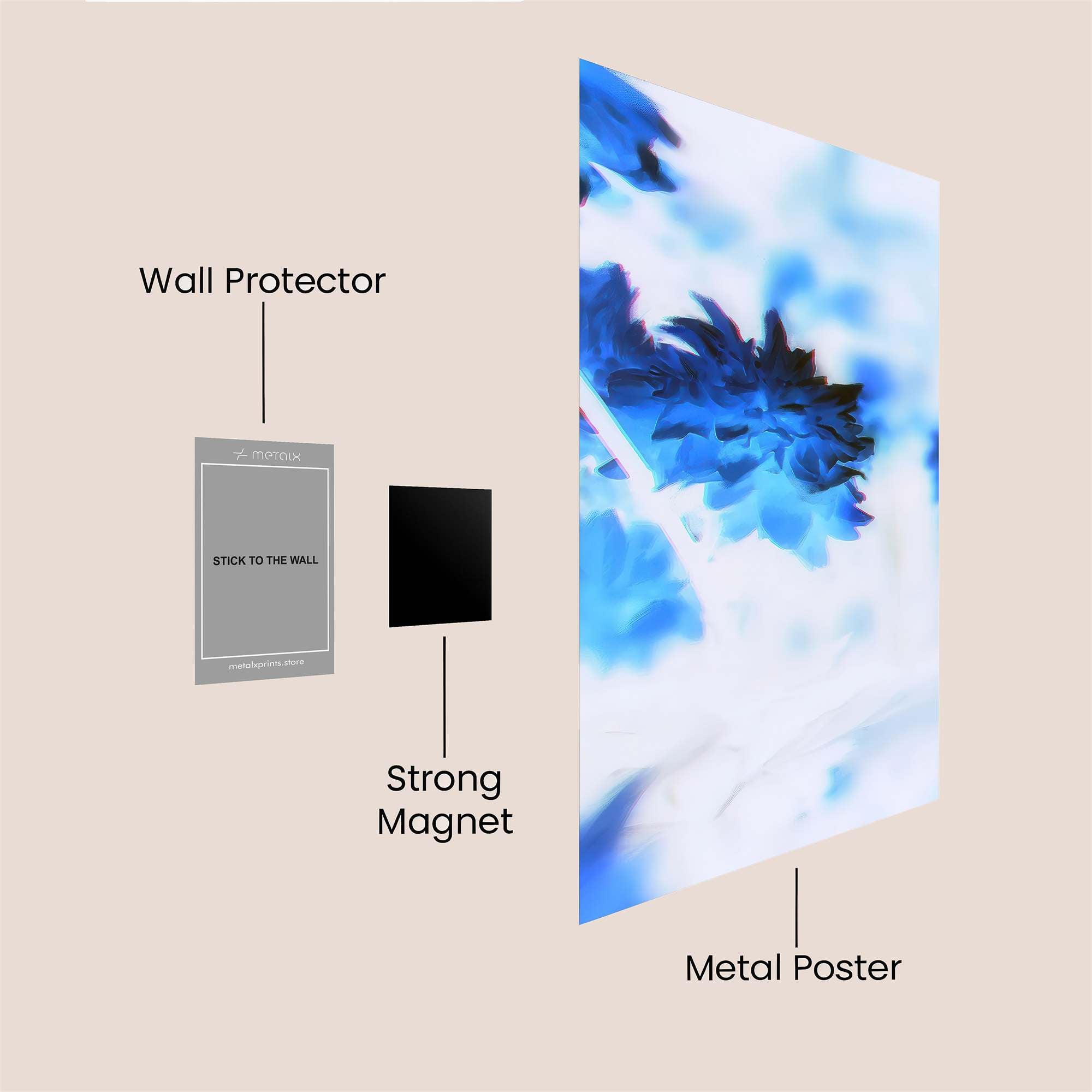 Blue Whimsy Safe Wall Magnetic / M