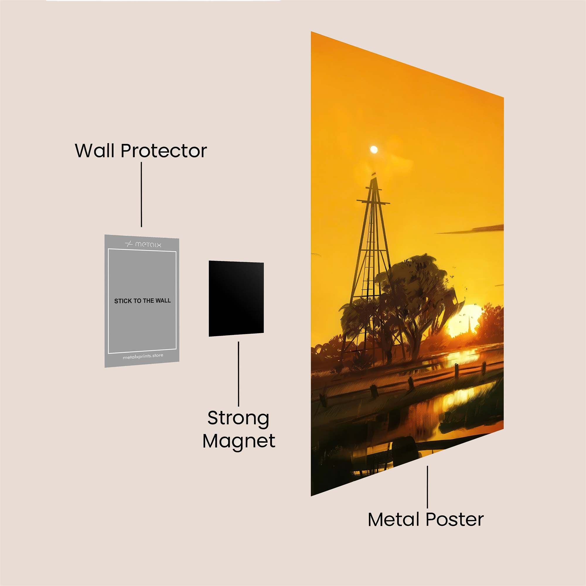 Sunset Serenity Safe Wall Magnetic / M