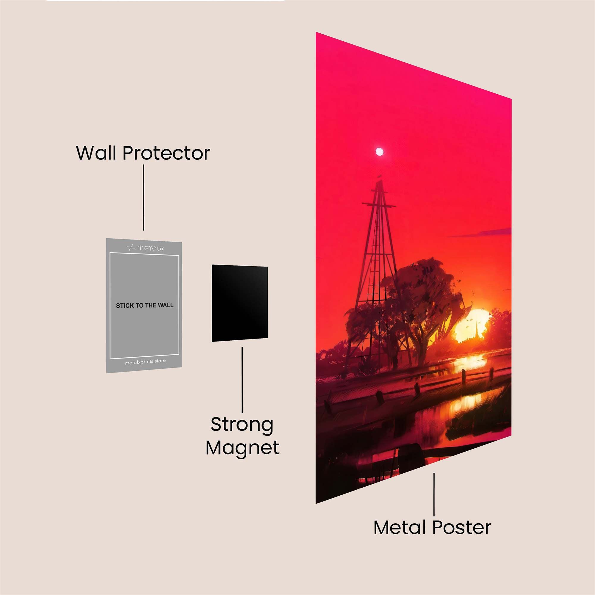 Sunset Serenity Safe Wall Magnetic / M