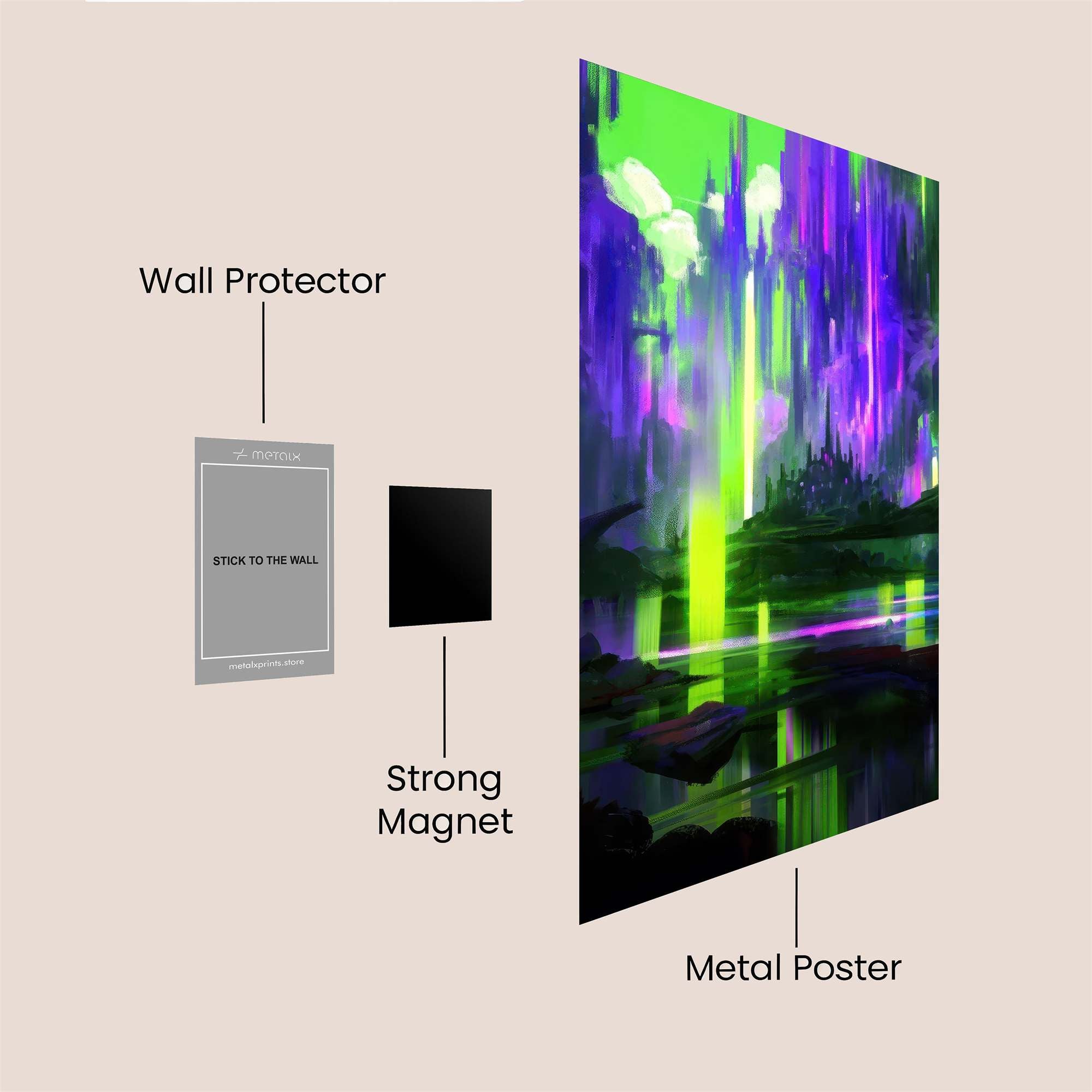 Neon Dreamscape Safe Wall Magnetic / M