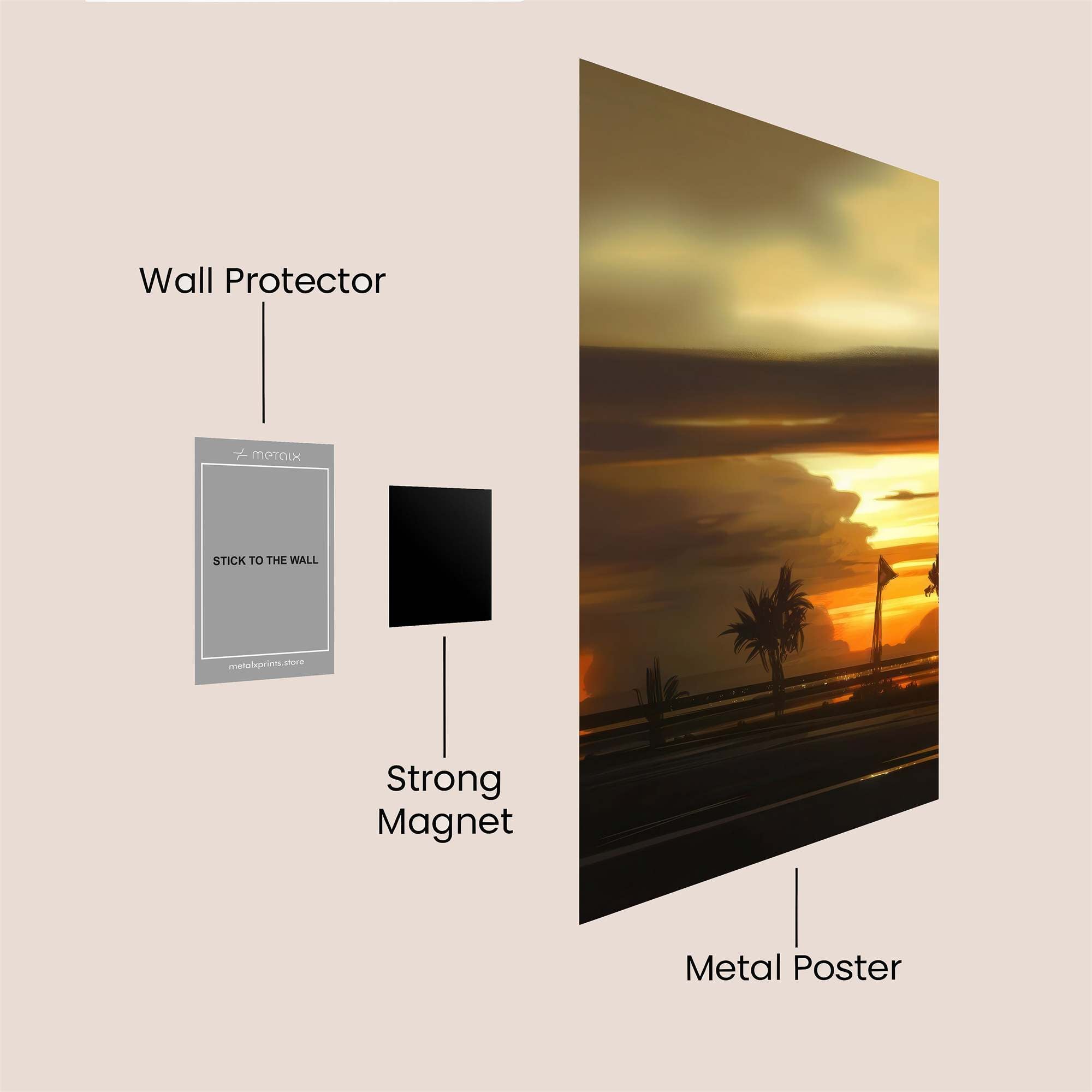 Sunset Serenity Safe Wall Magnetic / M