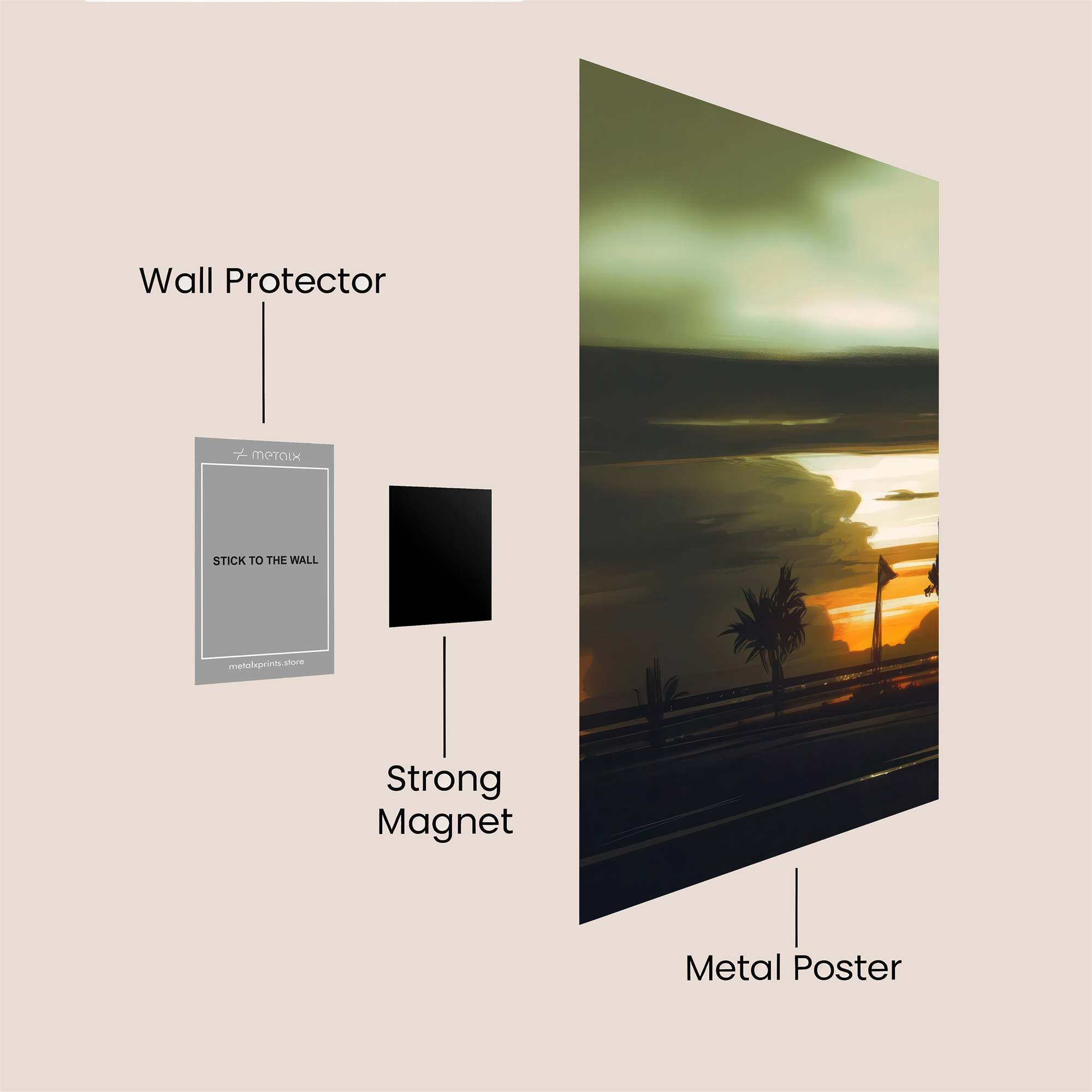 Sunset Serenity Safe Wall Magnetic / M