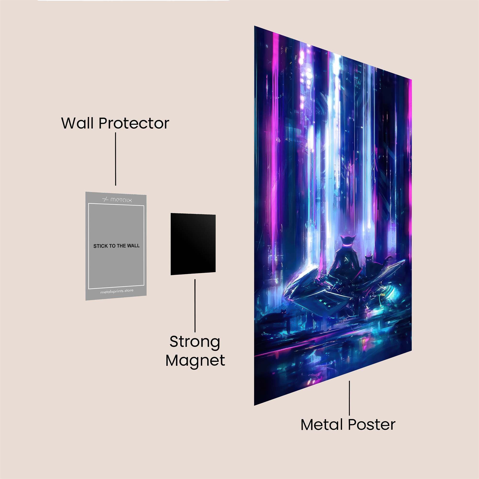 Neon Serenity Safe Wall Magnetic / M