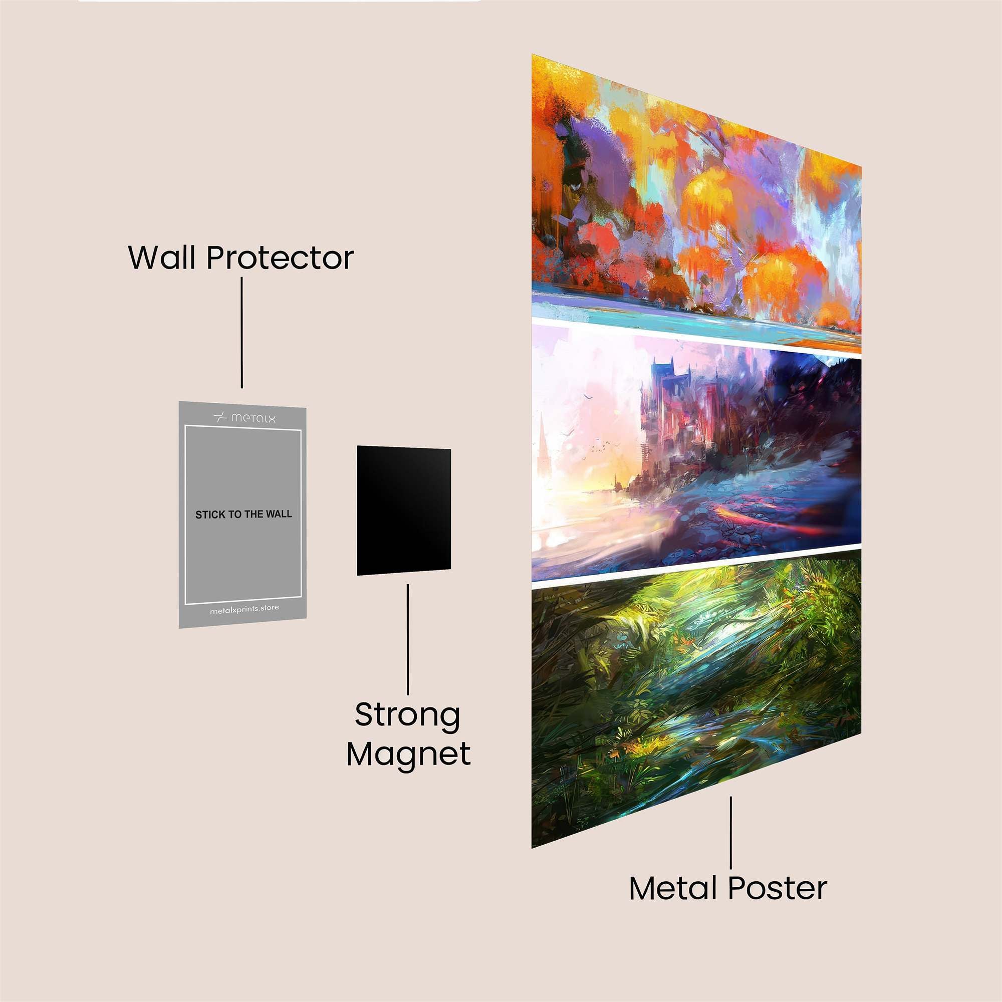 Autumnal Blaze, Mystic Twilight, Lush Dream Safe Wall Magnetic / M