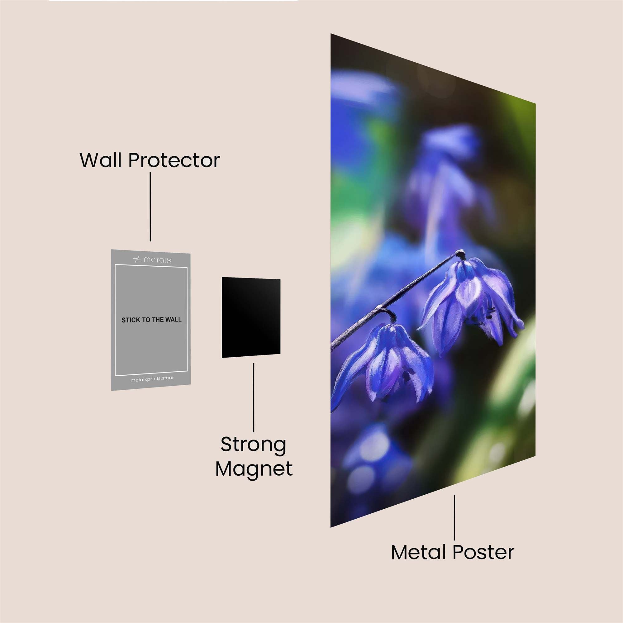 Bluebell Serenity Safe Wall Magnetic / M