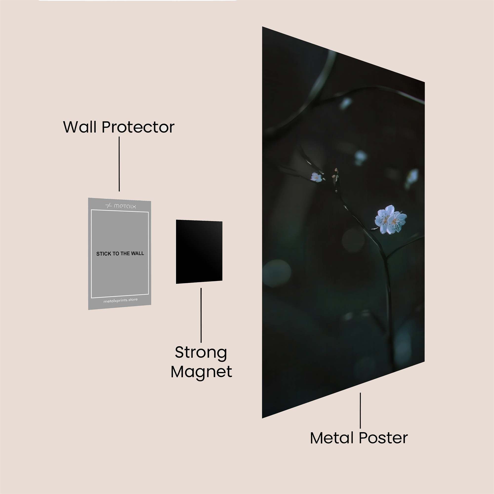 Flower Solitude Safe Wall Magnetic / M
