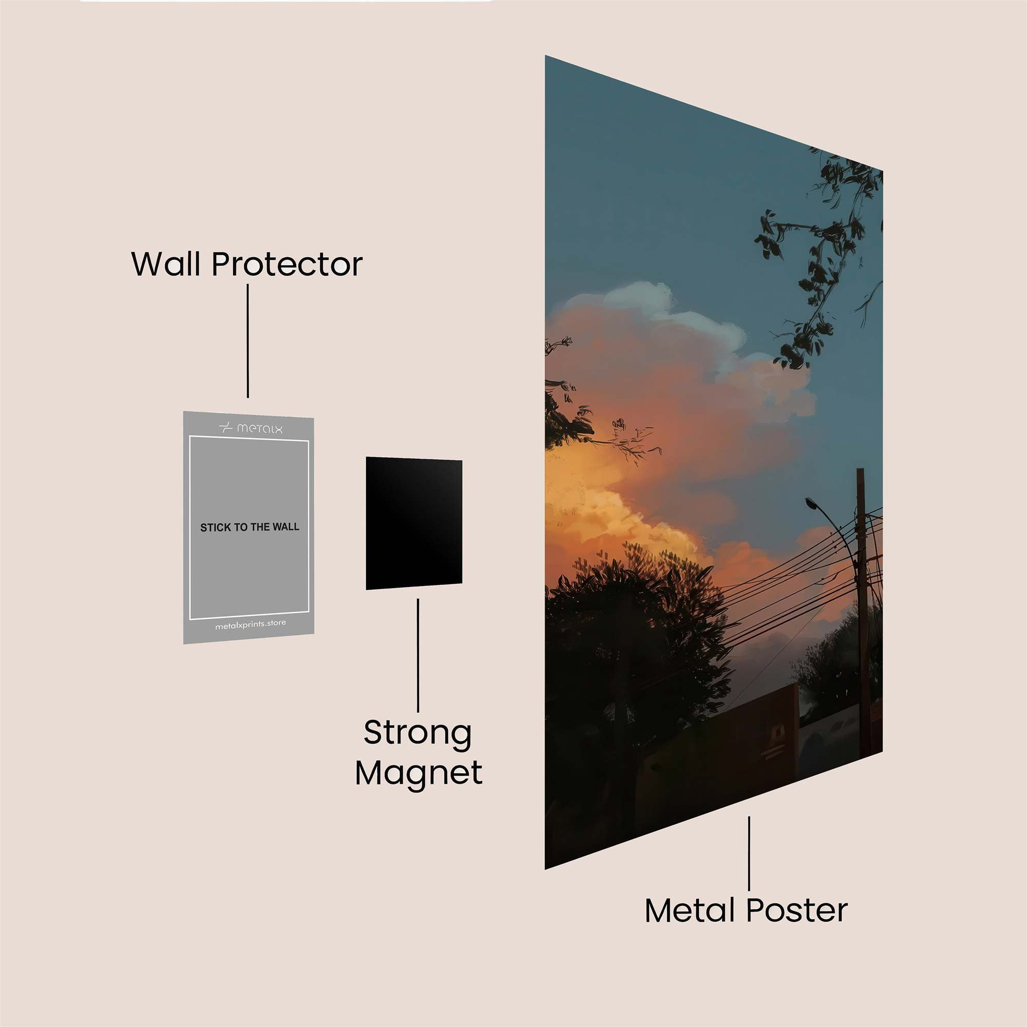 Sunset Serenity Safe Wall Magnetic / M