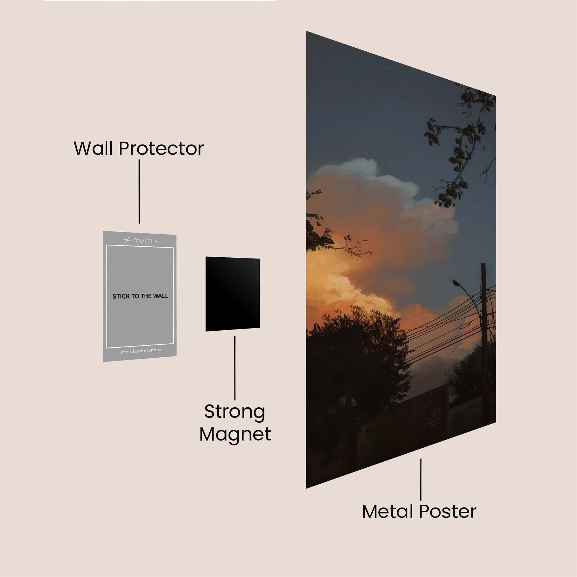 Sunset Serenity Safe Wall Magnetic / M