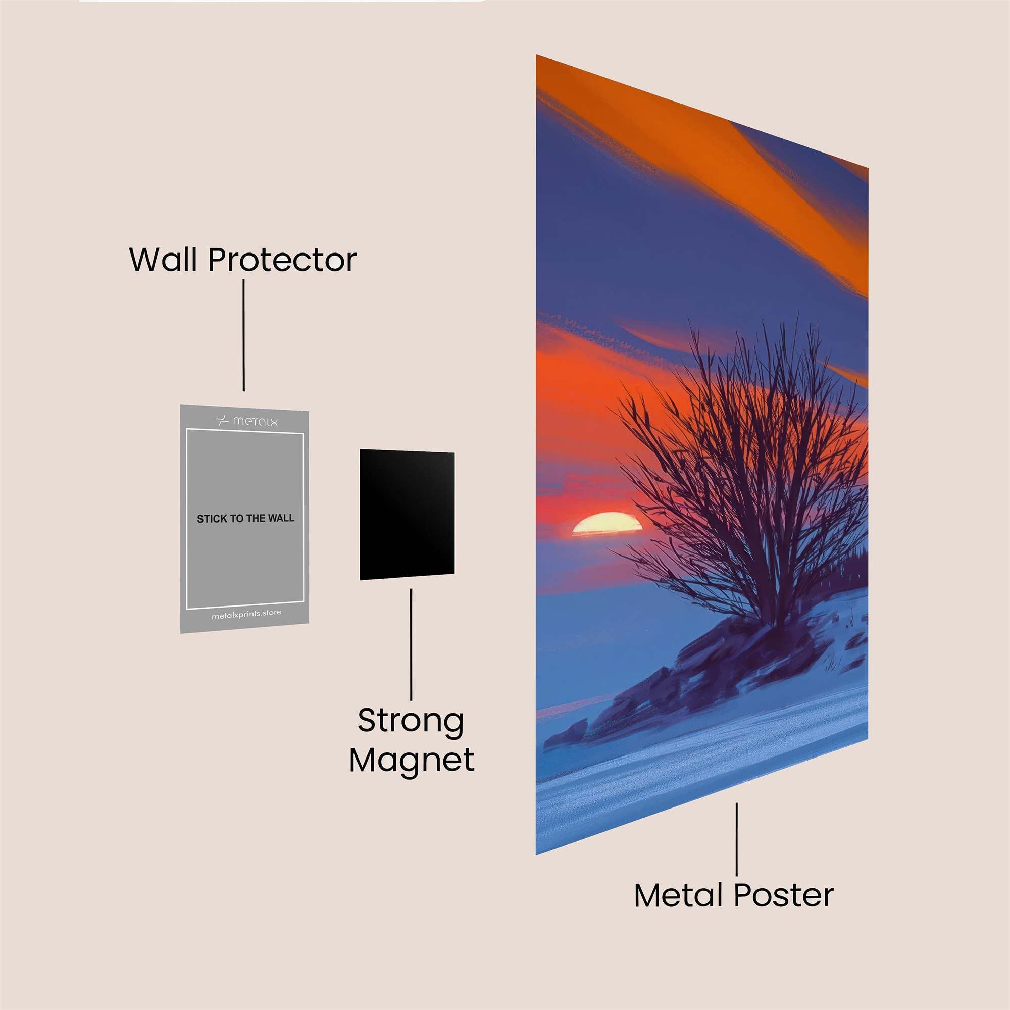 Sunset Solitude Safe Wall Magnetic / M