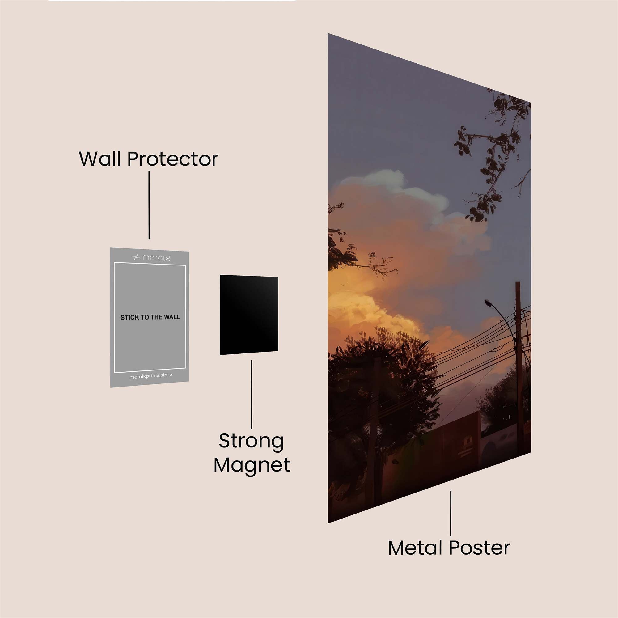 Sunset Serenity Safe Wall Magnetic / M