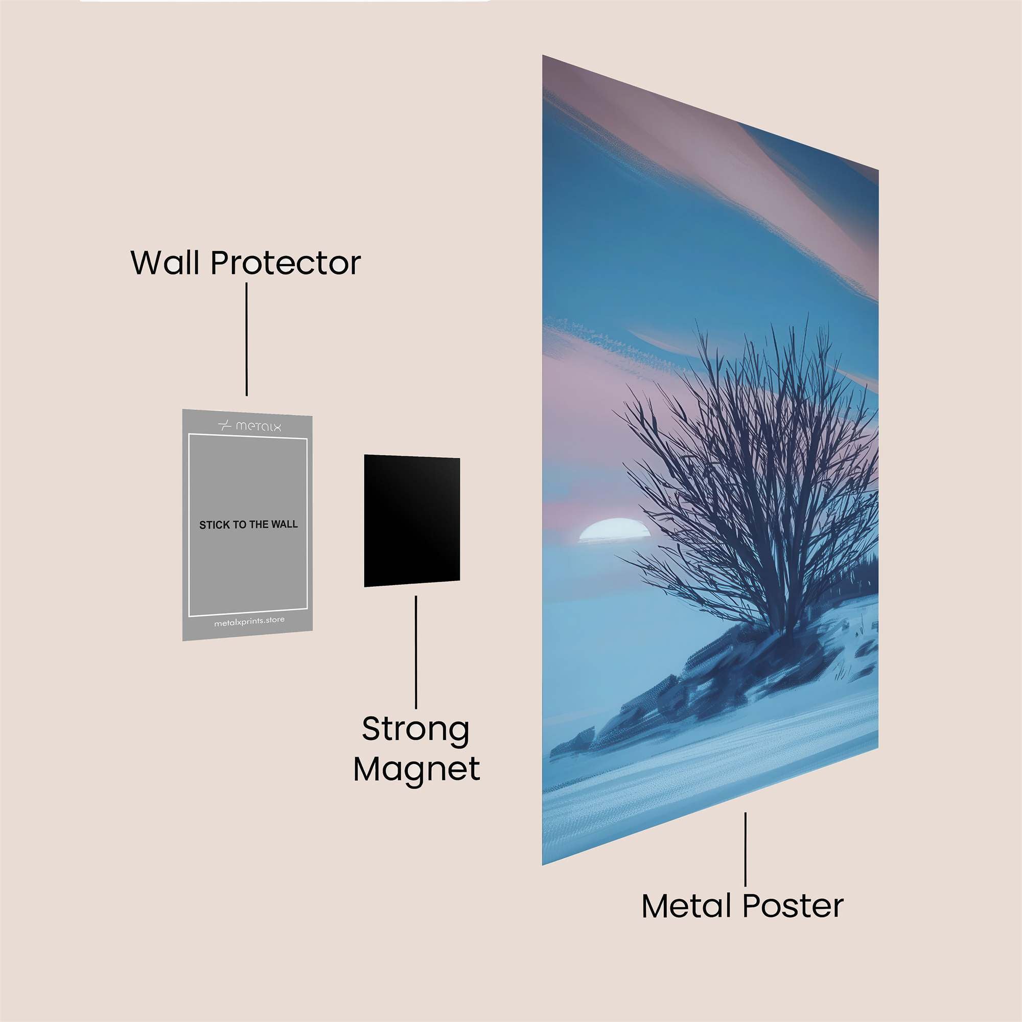 Moonlit Solitude Safe Wall Magnetic / M