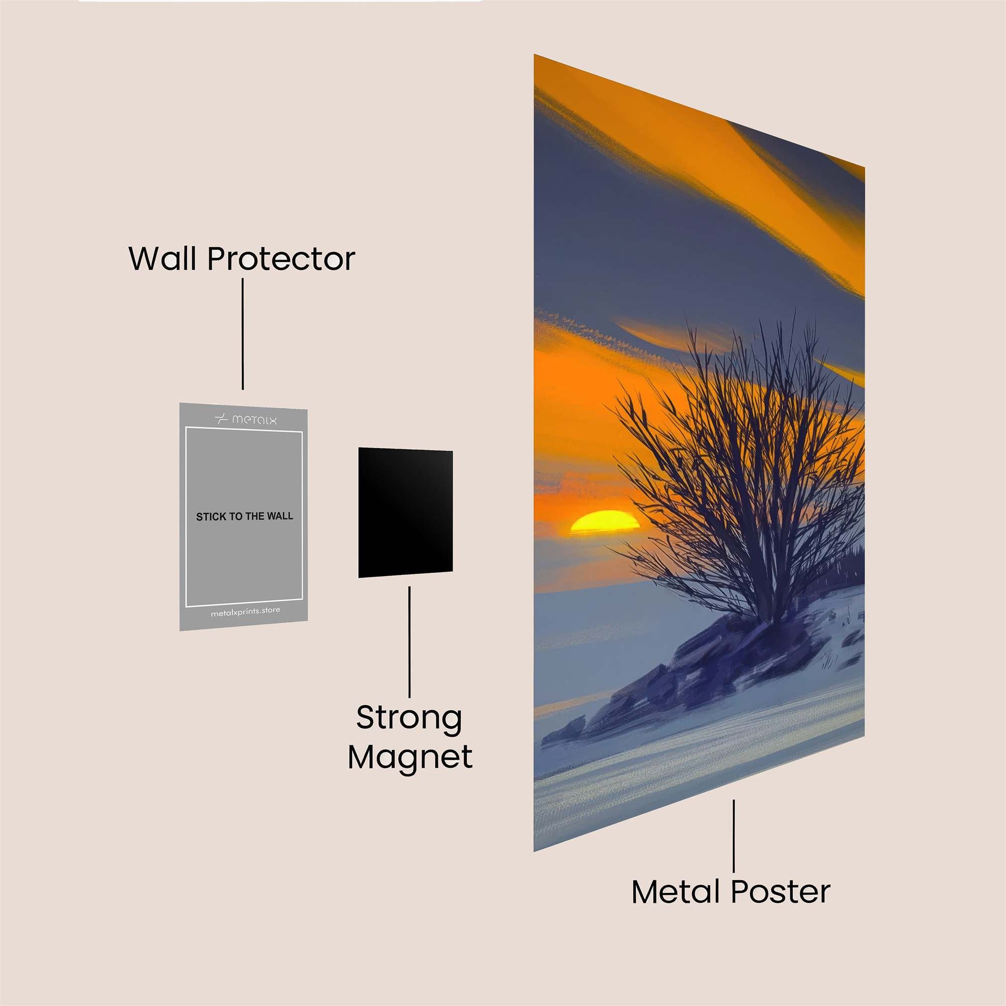 Sunset Solitude Safe Wall Magnetic / M