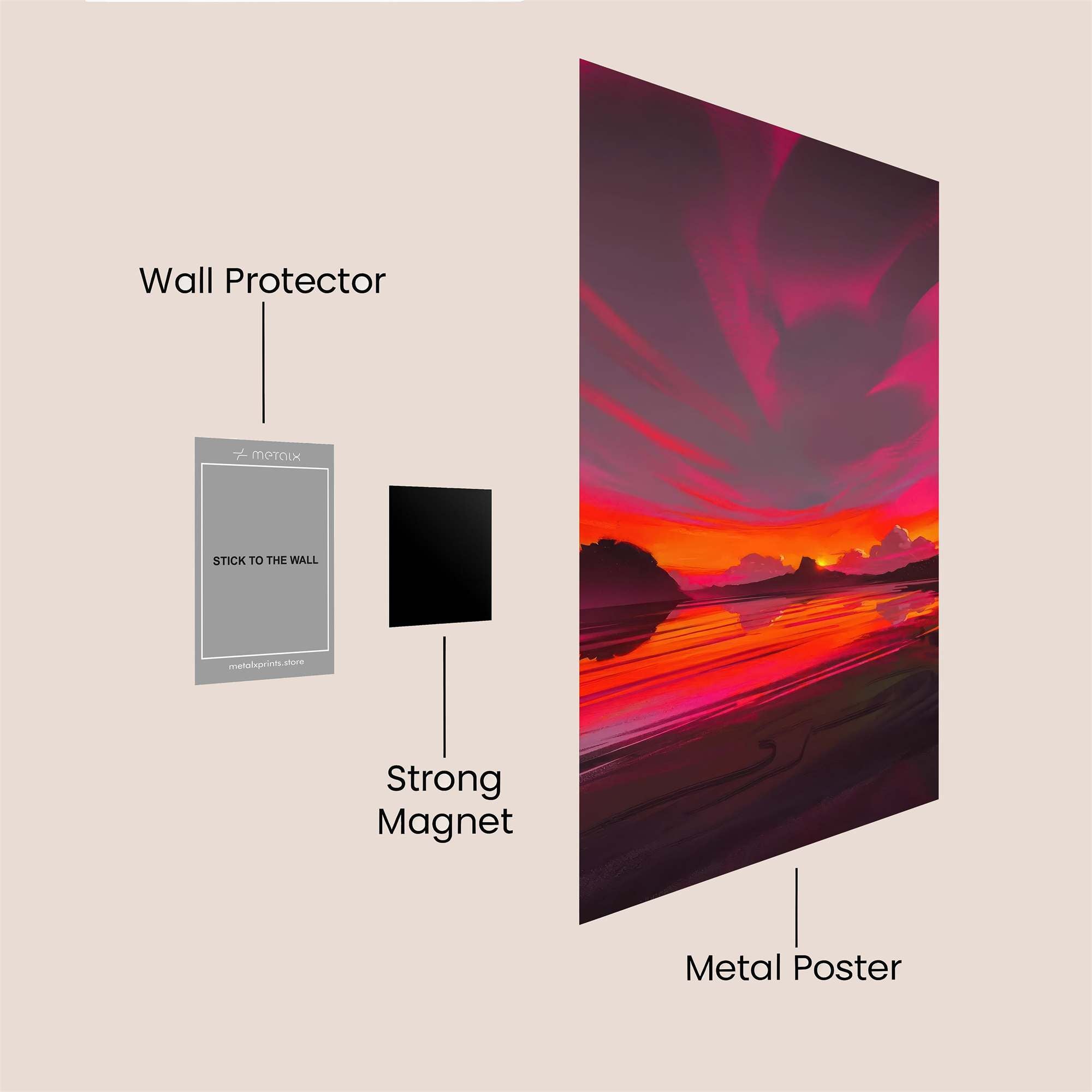 Sunset Serenity Safe Wall Magnetic / M