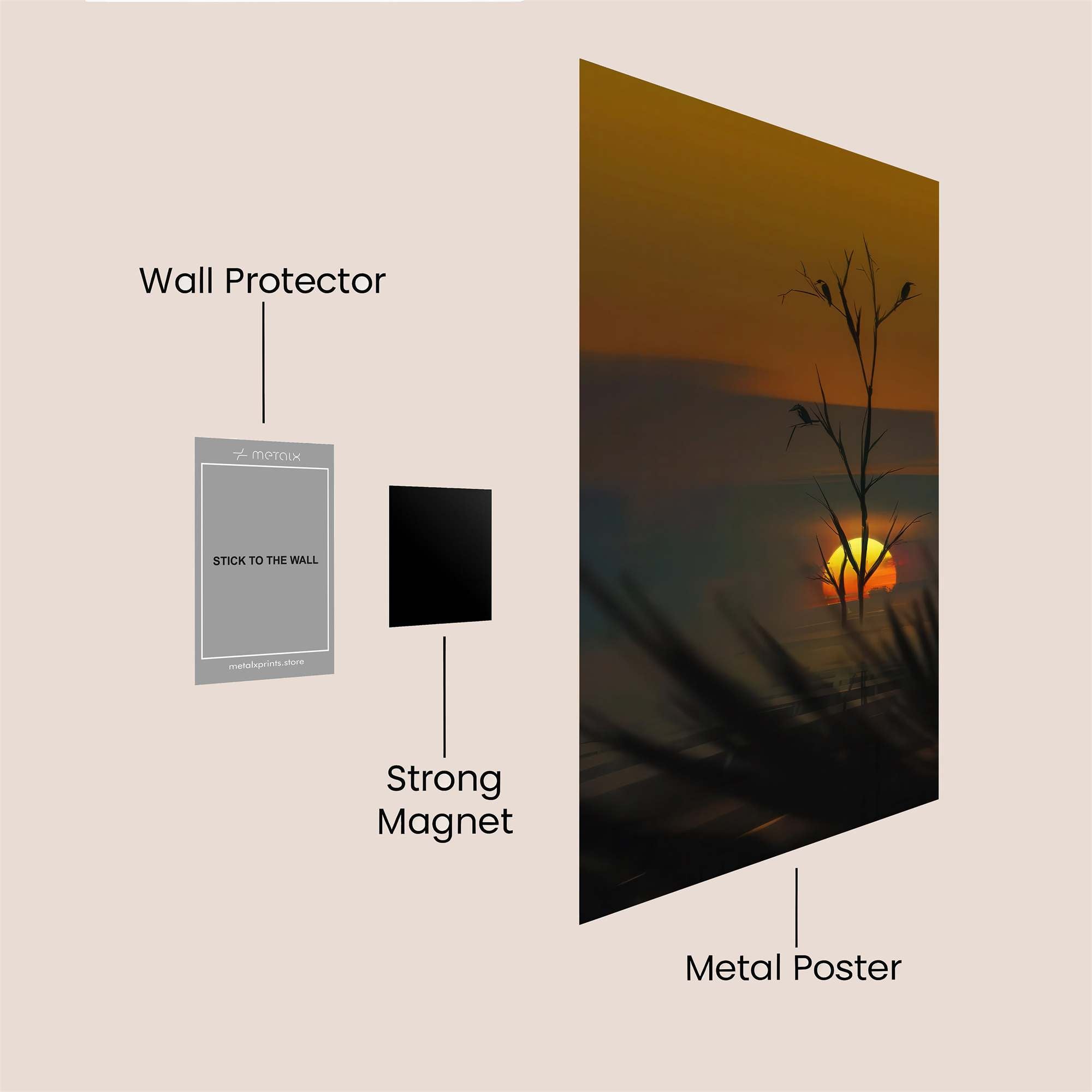 Sunset Solitude Safe Wall Magnetic / M