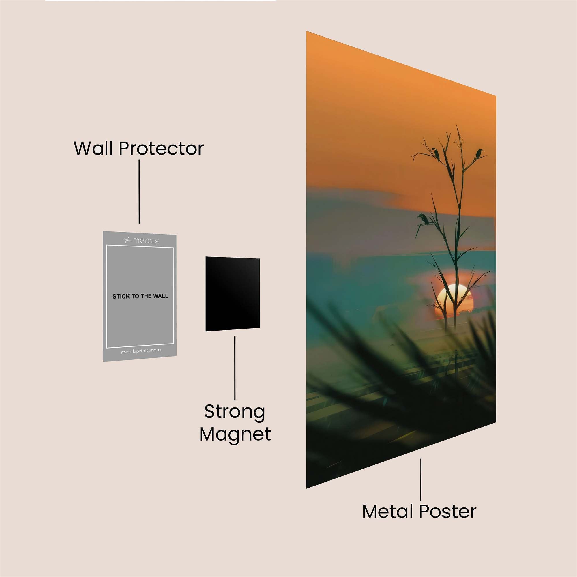 Sunset Serenity Safe Wall Magnetic / M