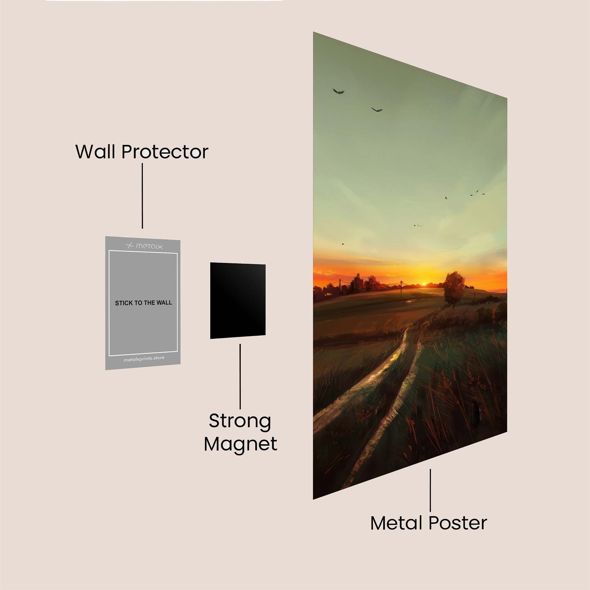 Sunset Serenity Safe Wall Magnetic / M