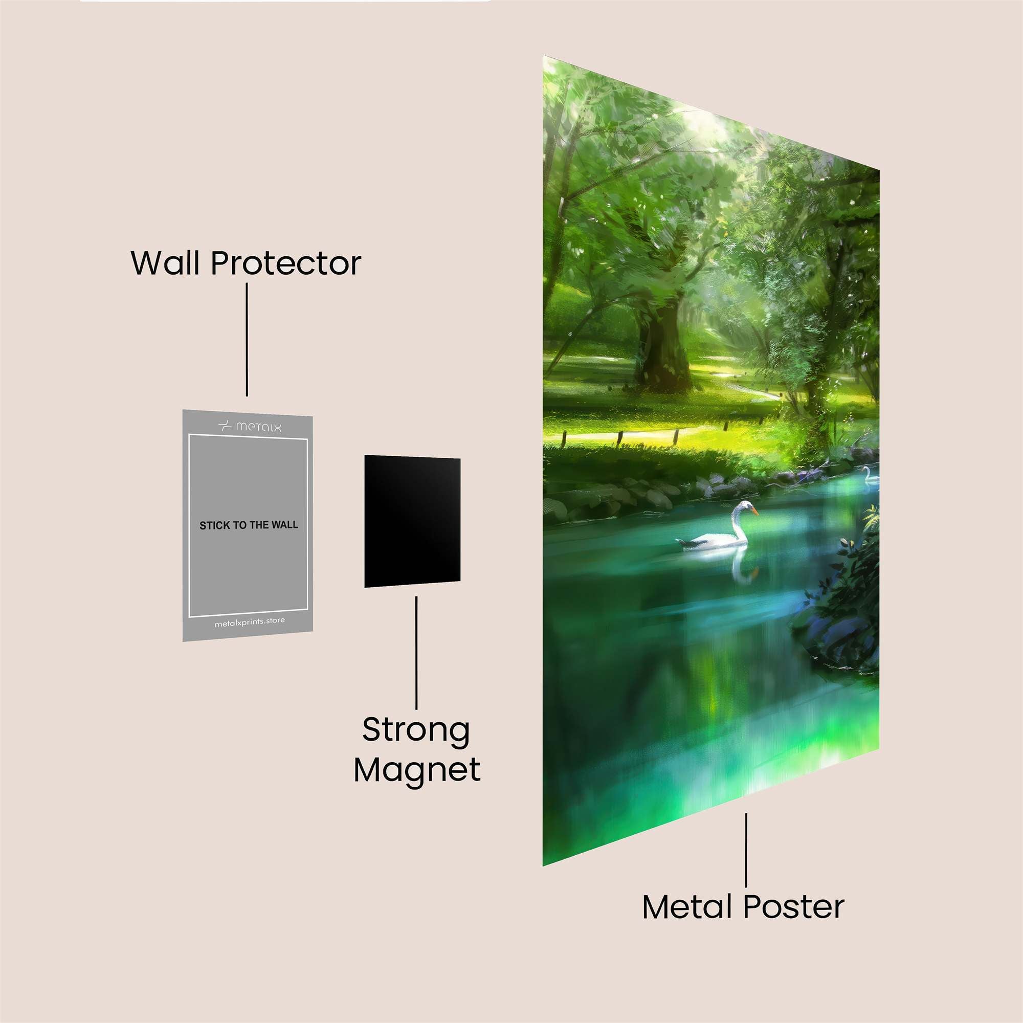 Swan Serenity Safe Wall Magnetic / M