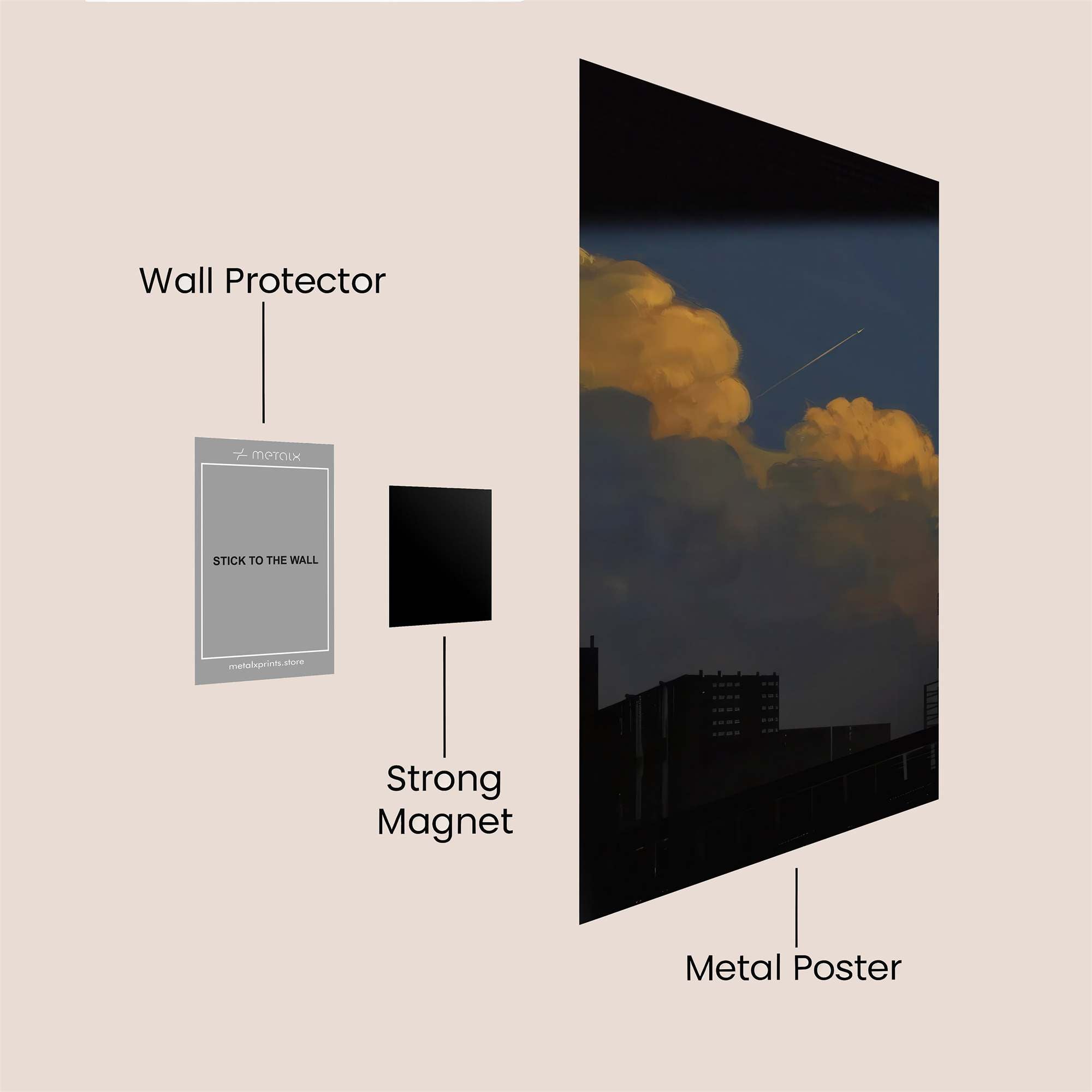Clouds Whisper Safe Wall Magnetic / M