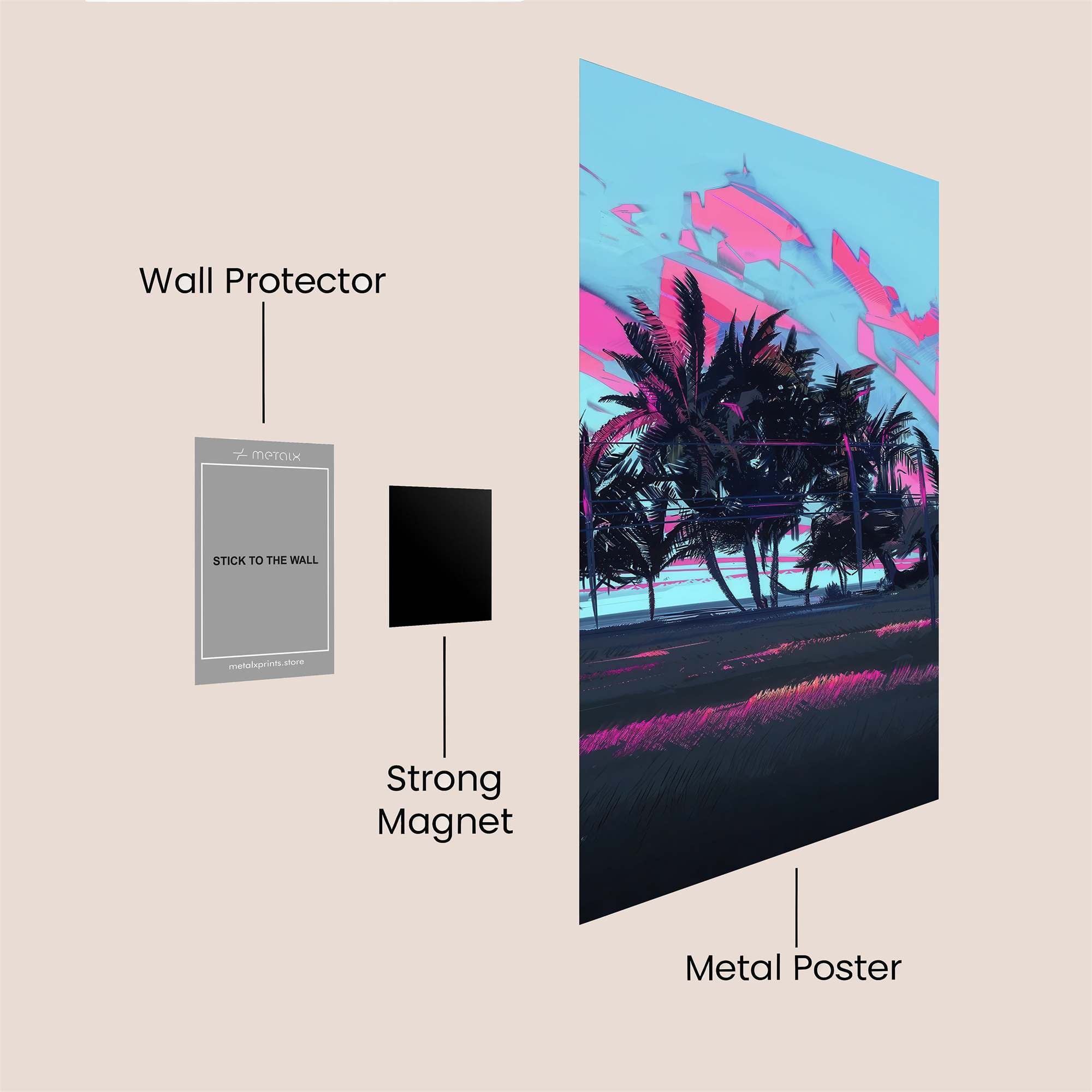 Neon Sunset Safe Wall Magnetic / M