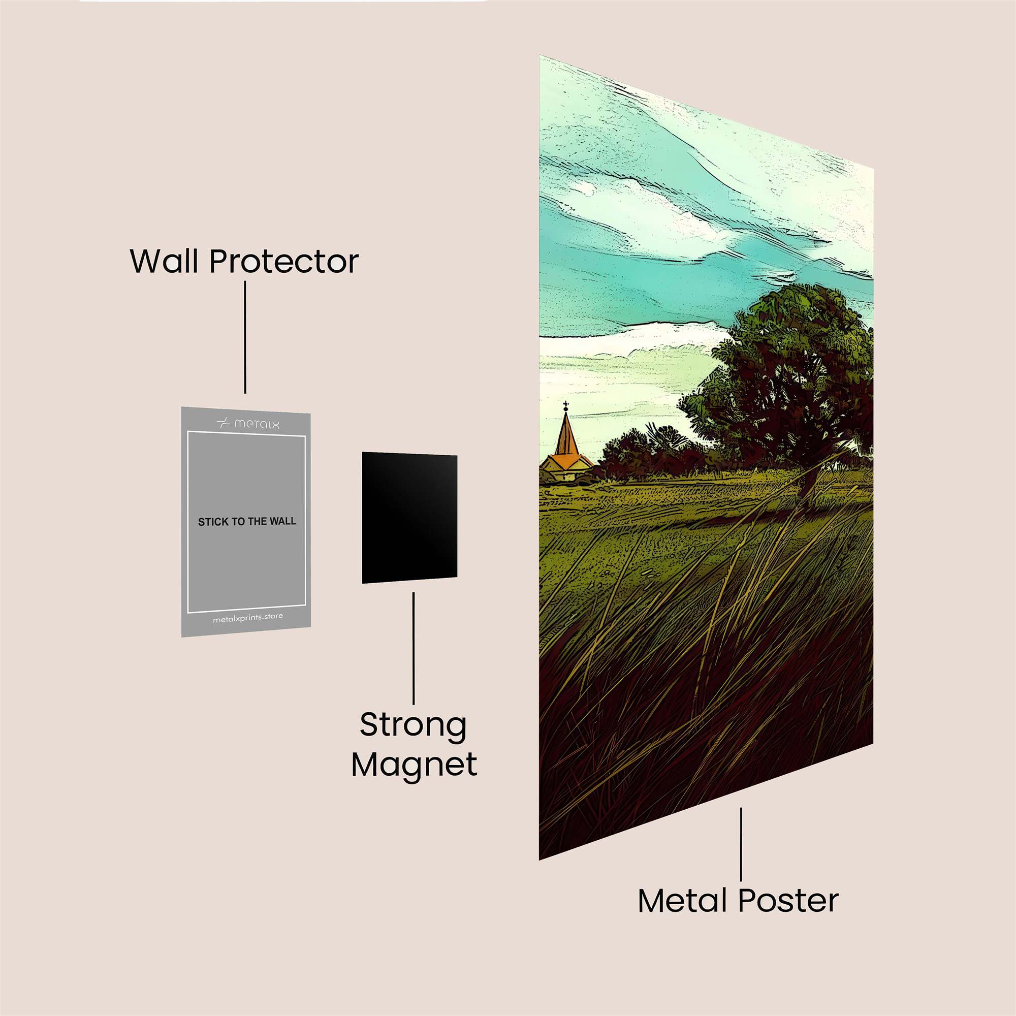 Countryside Tranquil Safe Wall Magnetic / M