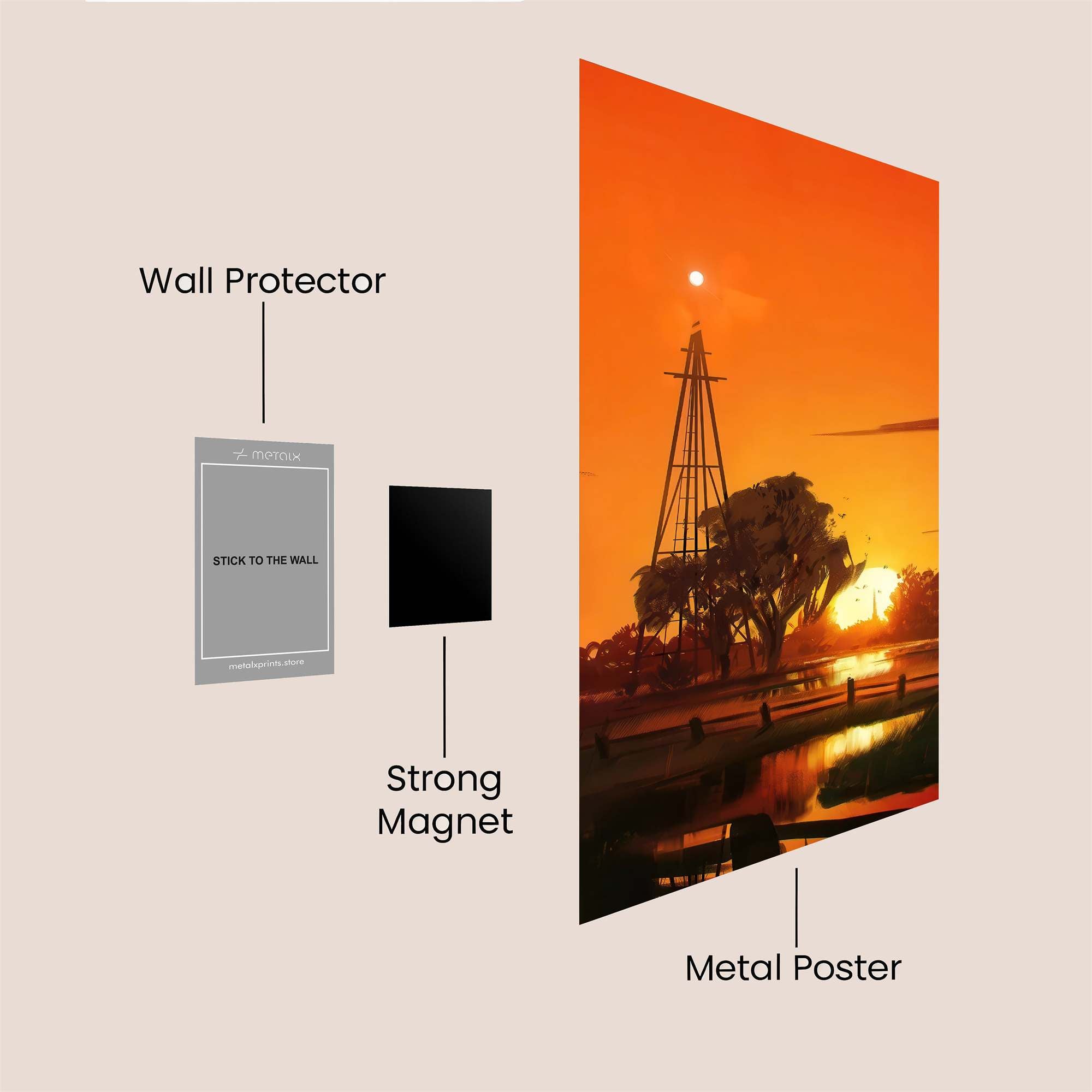 Sunset Serenity Safe Wall Magnetic / M