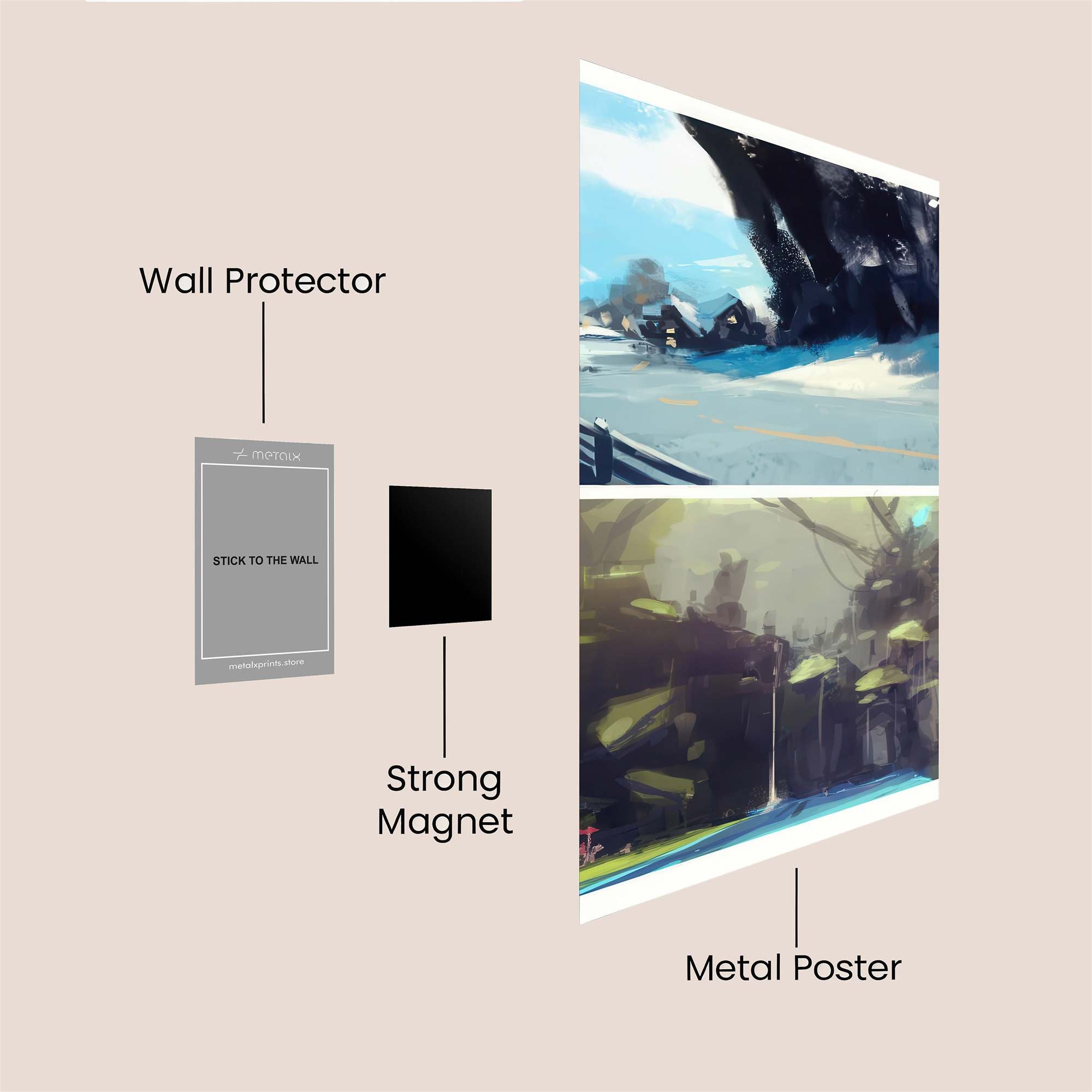 Snowy Serenity, Forest Mystery Safe Wall Magnetic / M