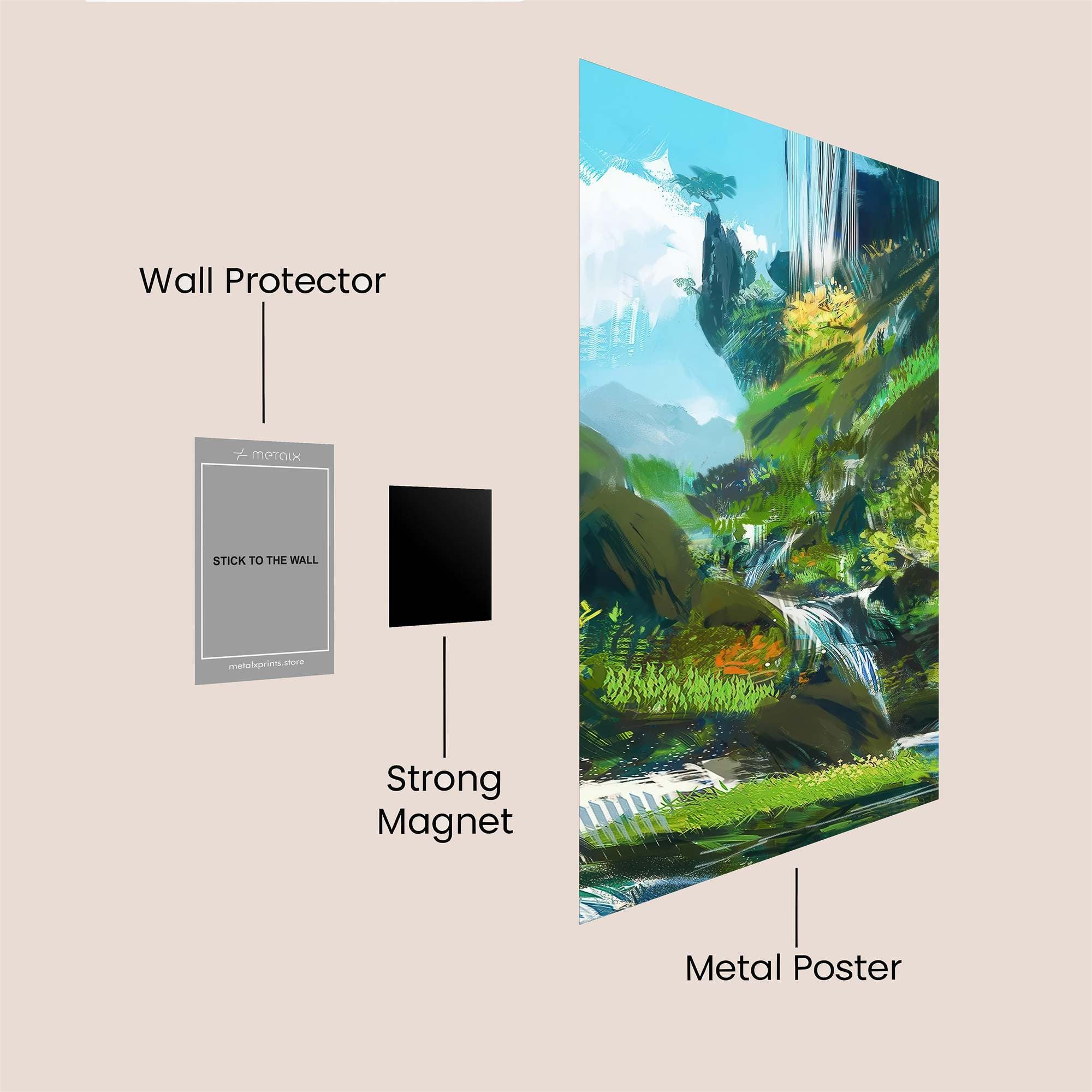 Waterfall Serenity Safe Wall Magnetic / M
