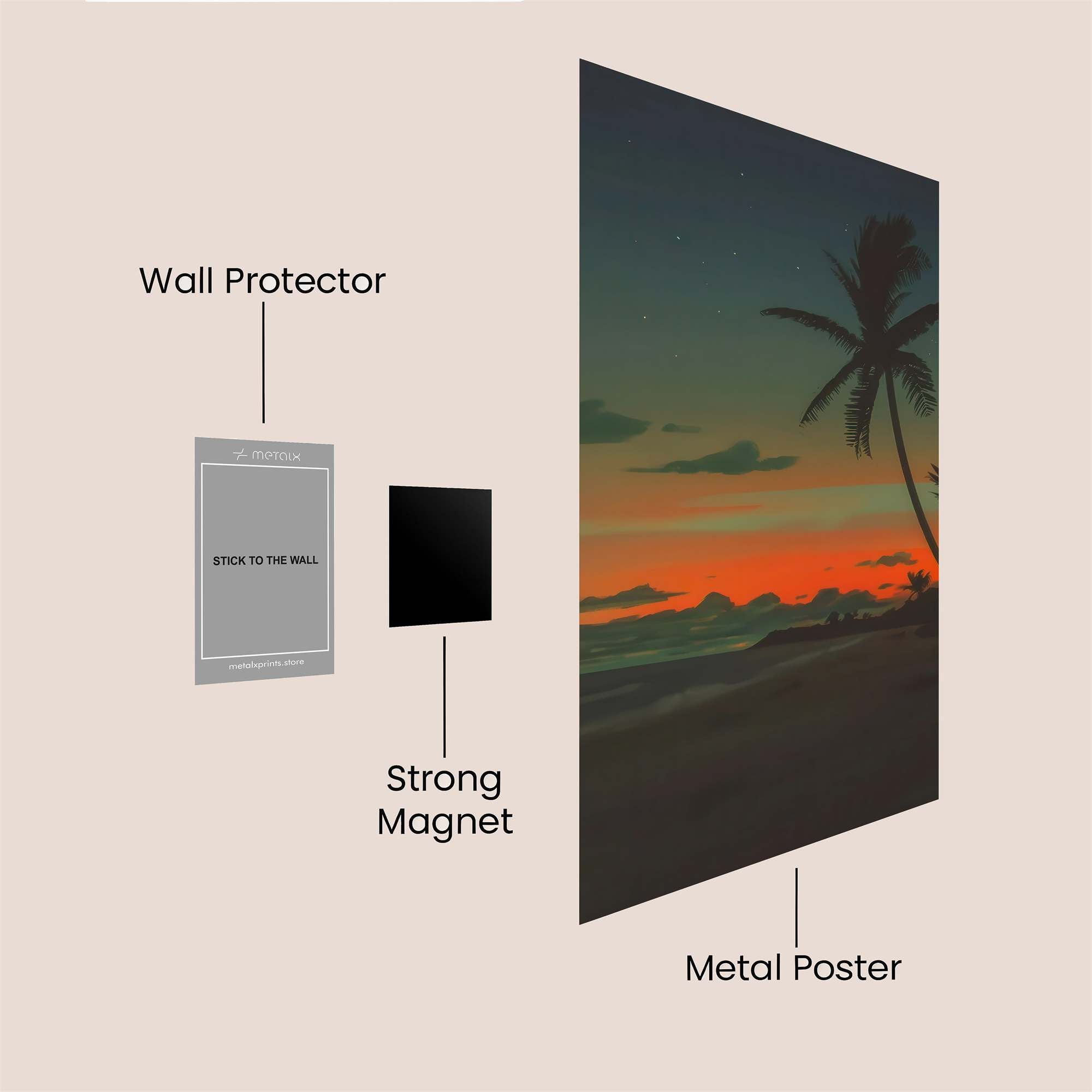 Sunset Serenity Safe Wall Magnetic / M