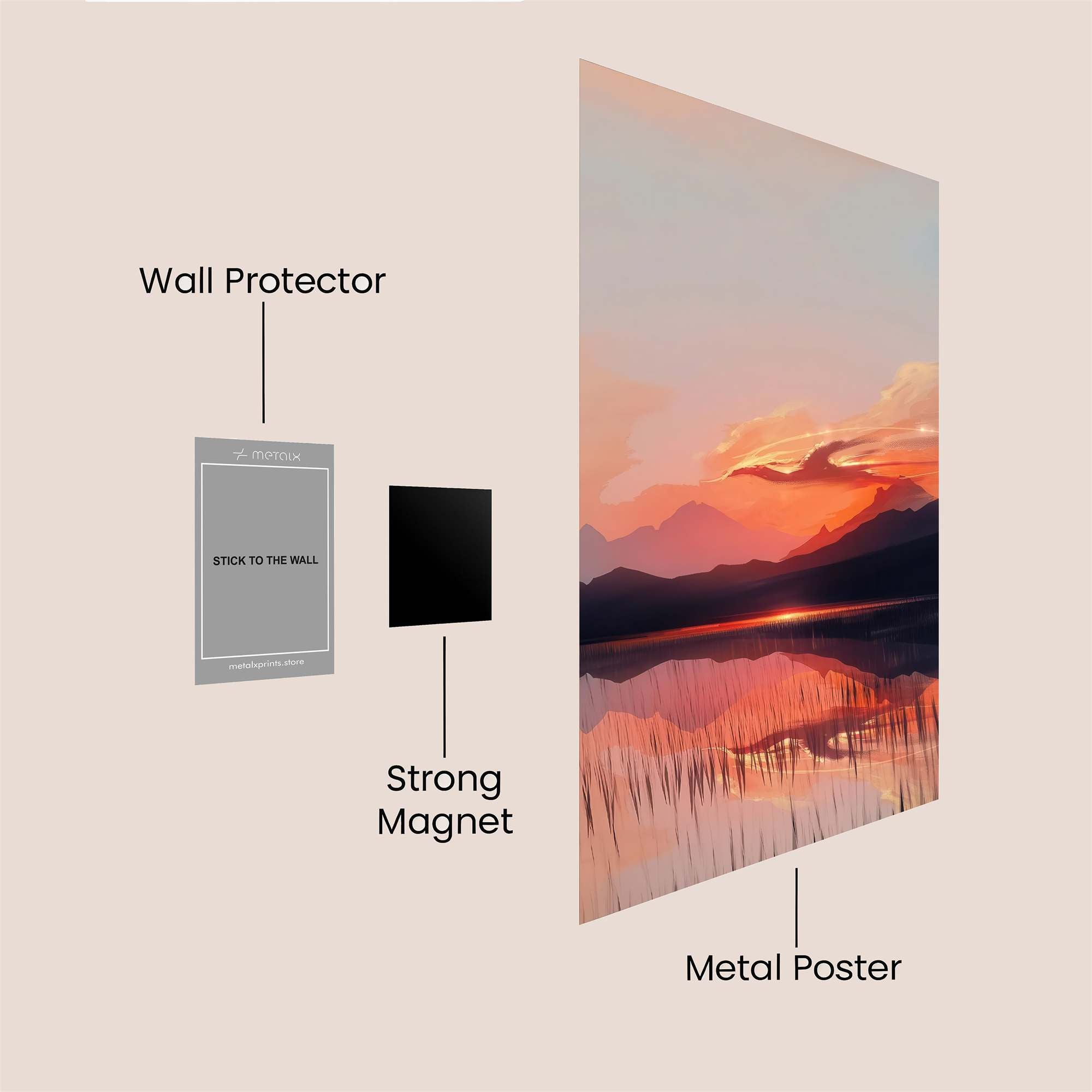 Sunset Serenity Safe Wall Magnetic / M