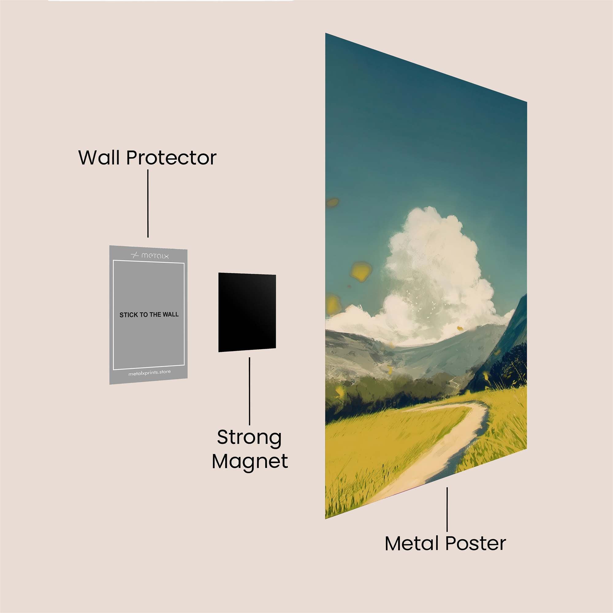 Cloudy Serenity Safe Wall Magnetic / M