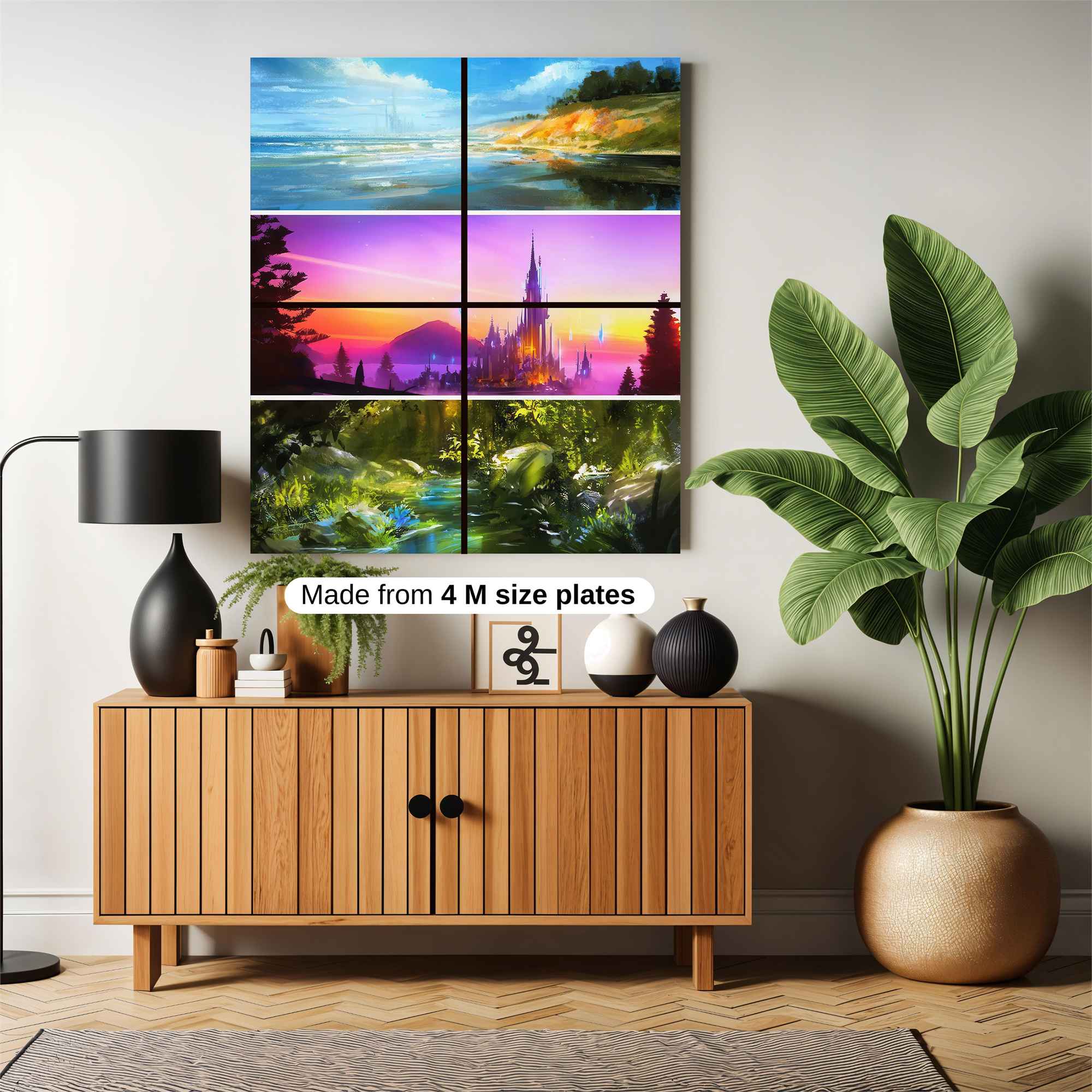 Seascape Serenity, Castle Dreamscape, Forest Enchantment Safe Wall Magnetic / M