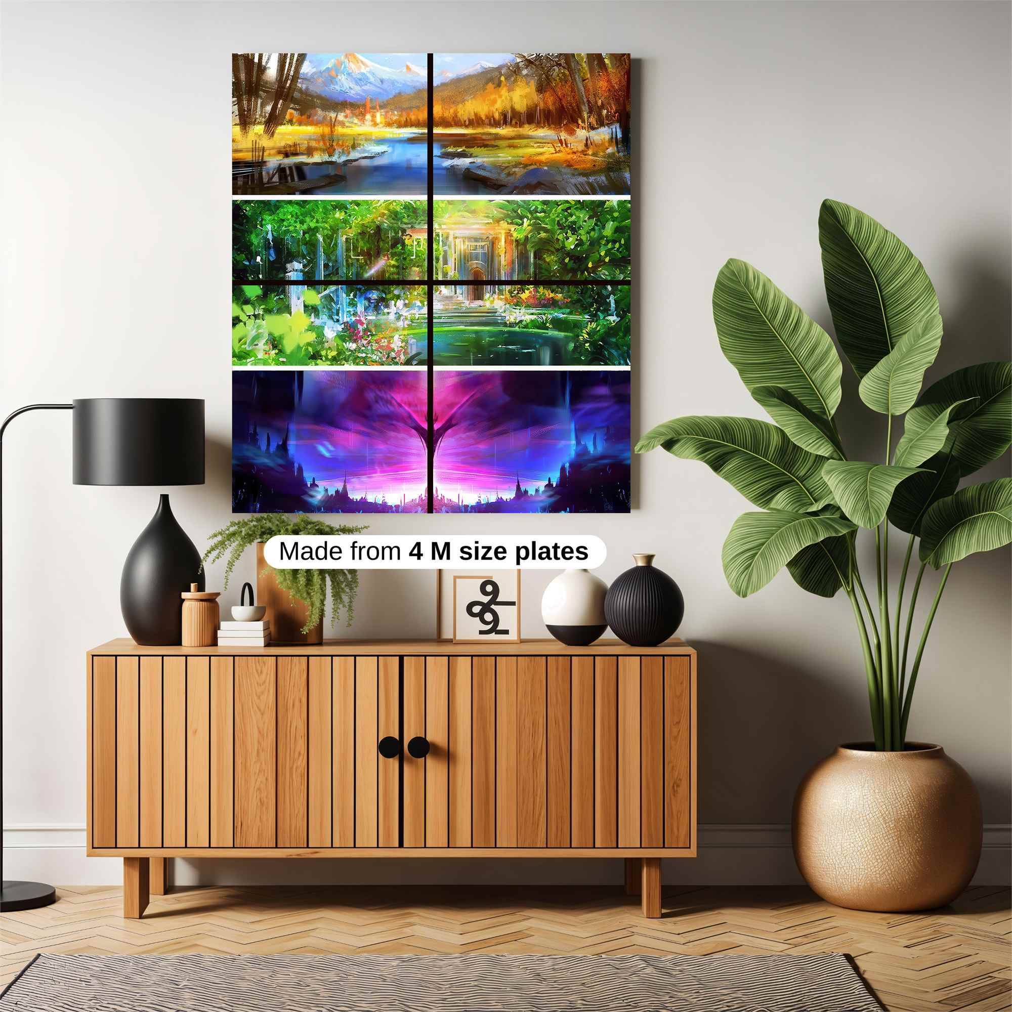 Mountain Serenity, Garden Enchantment, Cosmic Majesty Safe Wall Magnetic / M