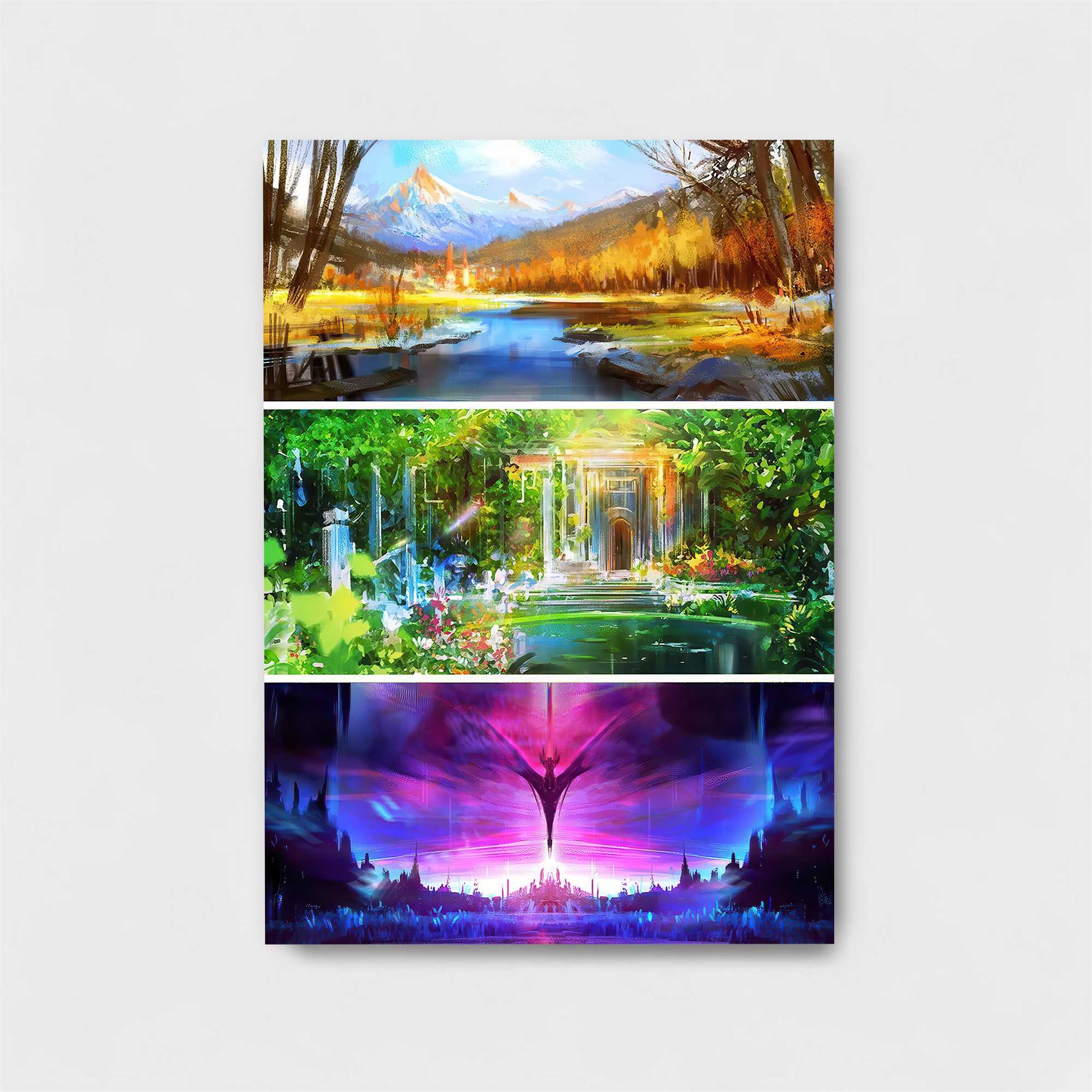 Mountain Serenity, Garden Enchantment, Cosmic Majesty Safe Wall Magnetic / M