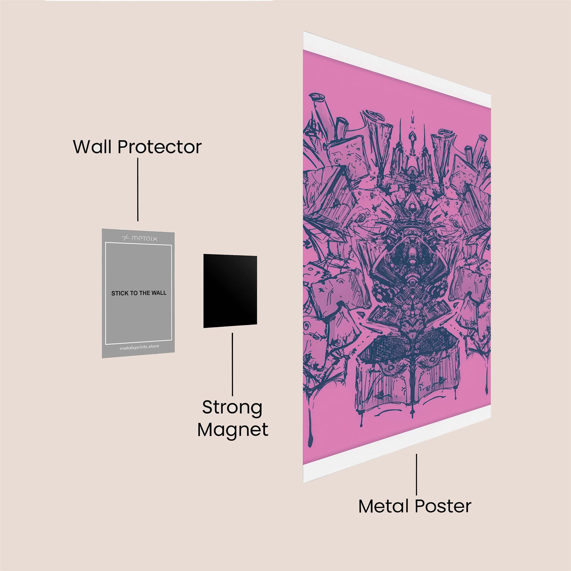 Doodle Dream Safe Wall Magnetic / M