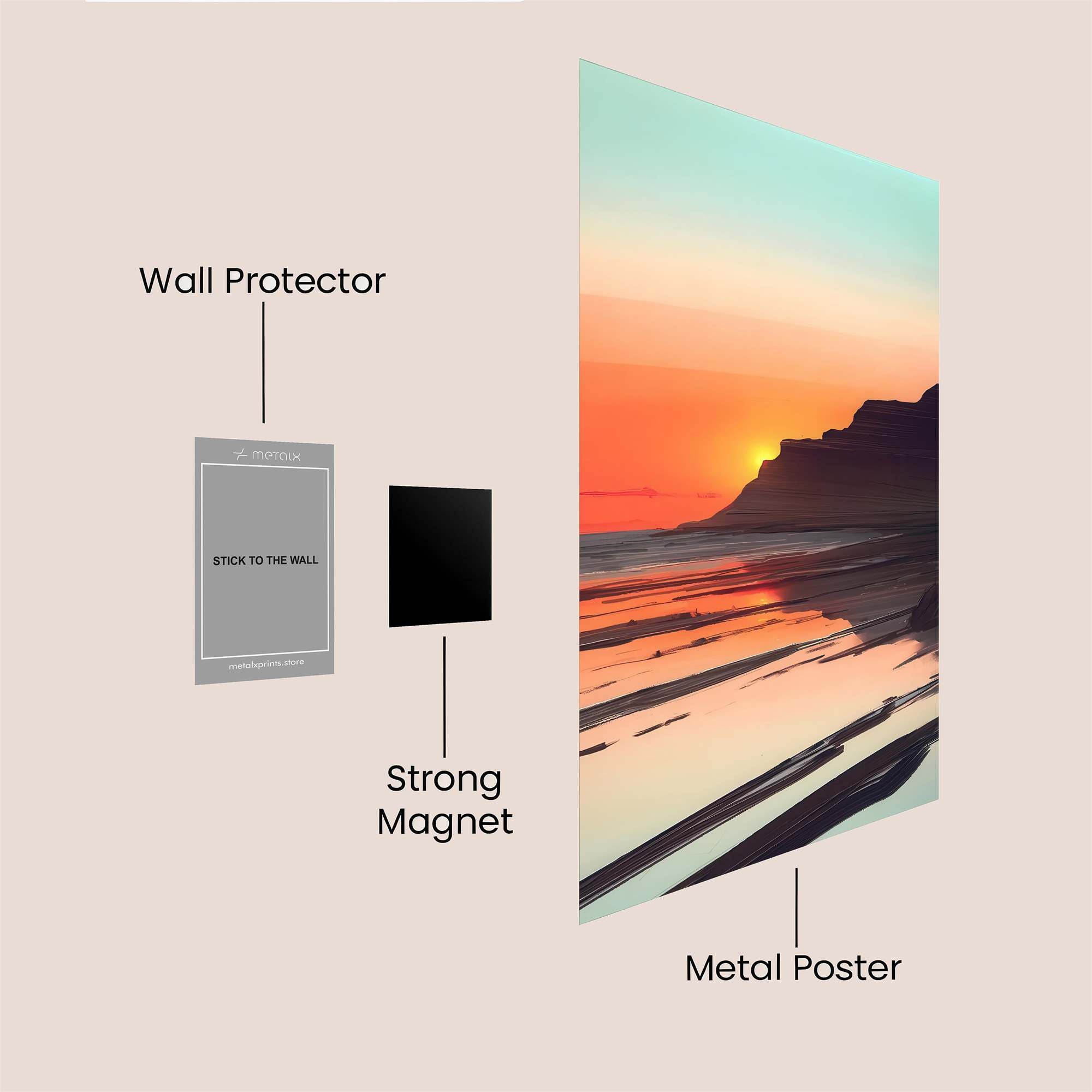 Sunset Serenity Safe Wall Magnetic / M