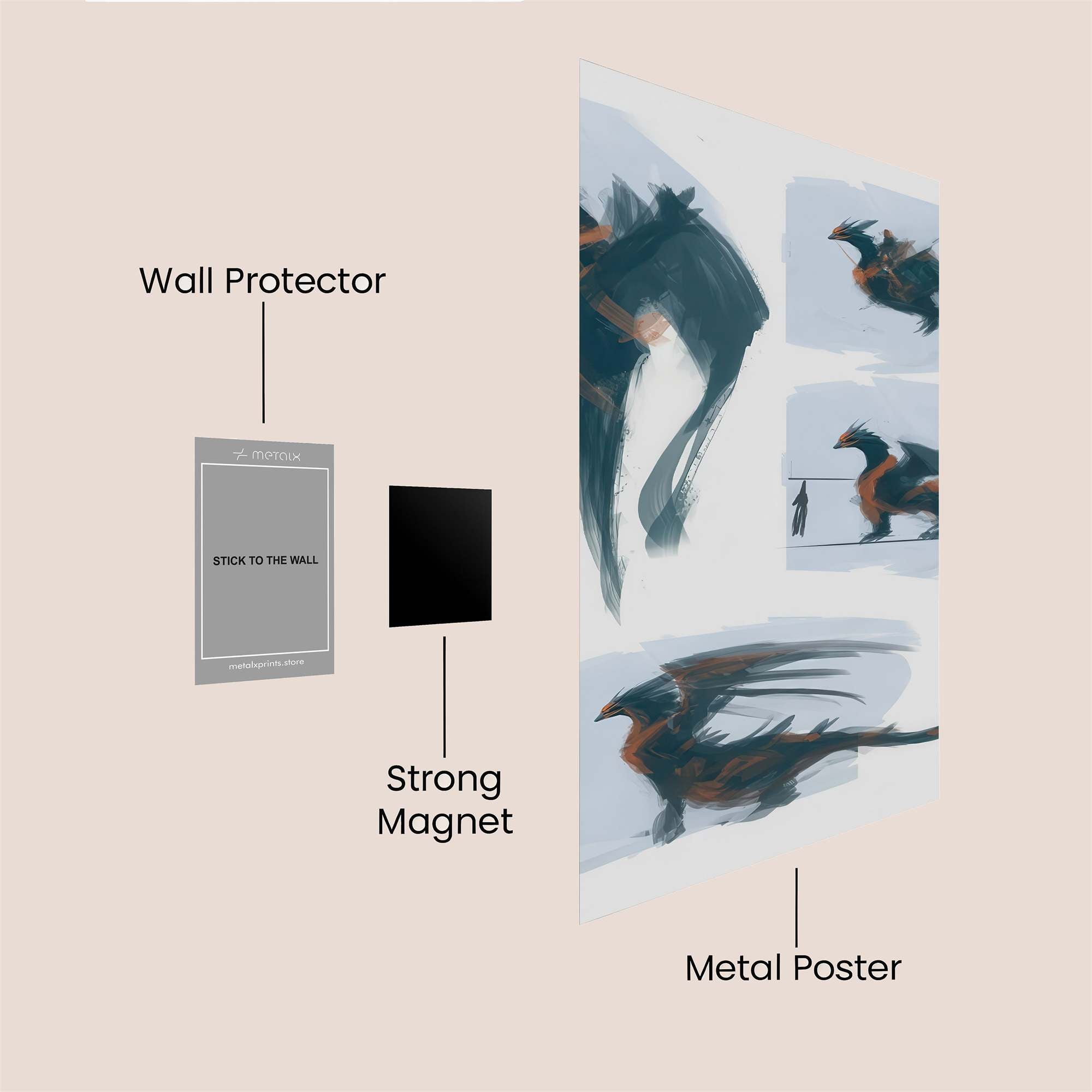 Dragon Whimsy Safe Wall Magnetic / M