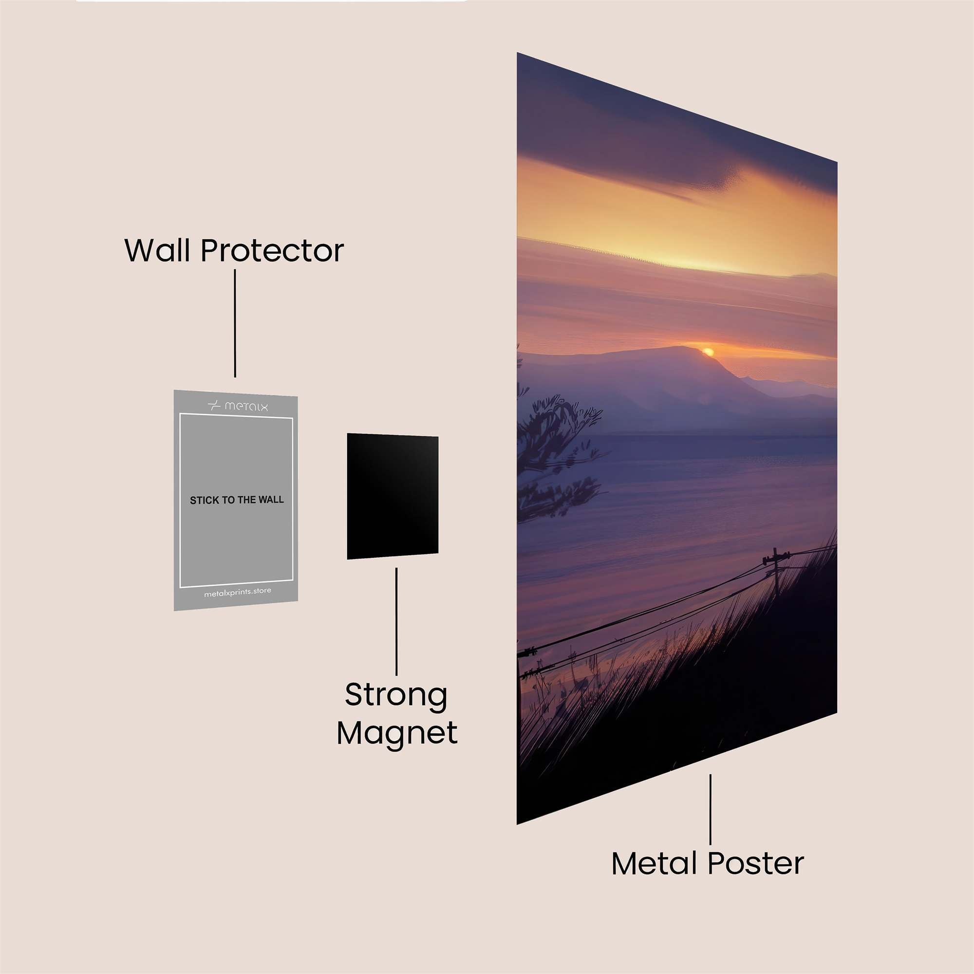 Sunset Serenity Safe Wall Magnetic / M