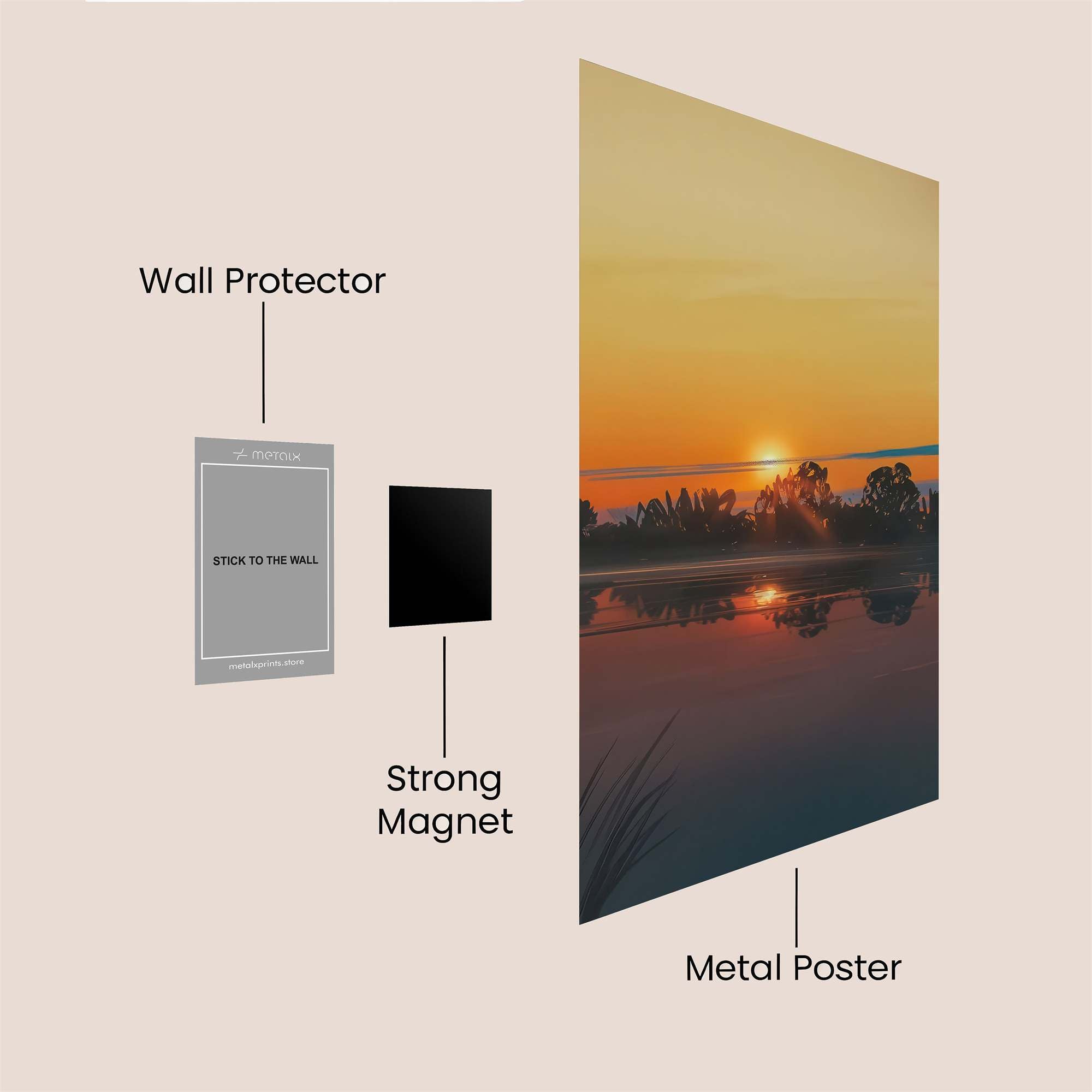 Sunset Serenity Safe Wall Magnetic / M