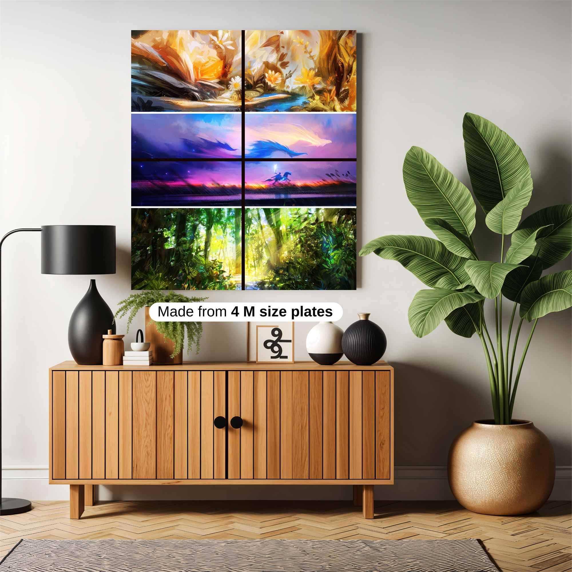 Floral Radiance, Dragon Dream, Forest Glow Safe Wall Magnetic / M