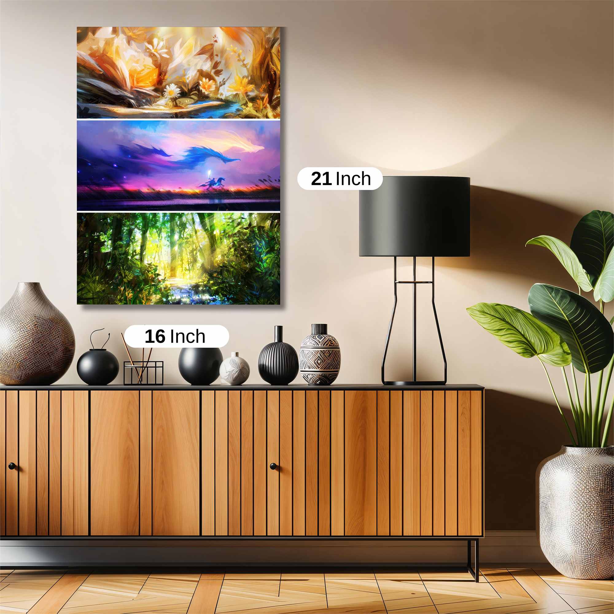 Floral Radiance, Dragon Dream, Forest Glow Safe Wall Magnetic / M