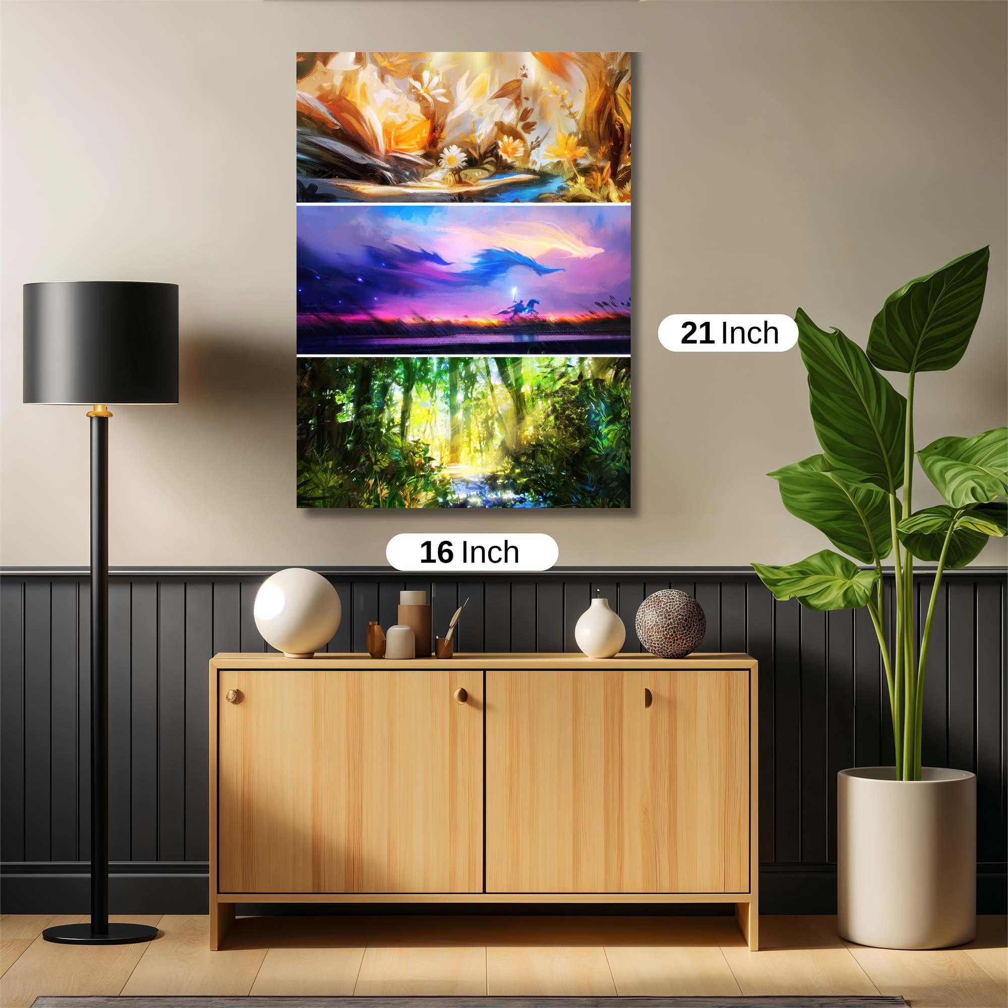 Floral Radiance, Dragon Dream, Forest Glow Safe Wall Magnetic / M