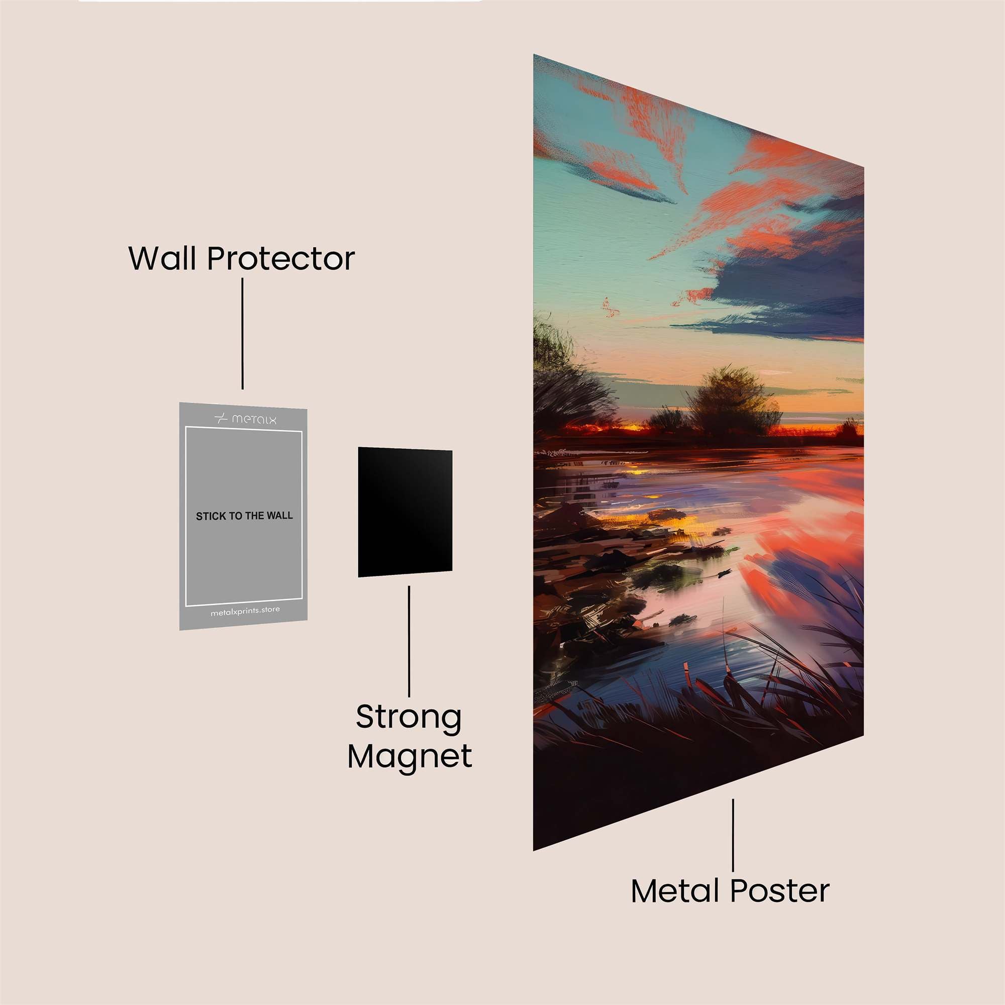 Sunset Serenity Safe Wall Magnetic / M