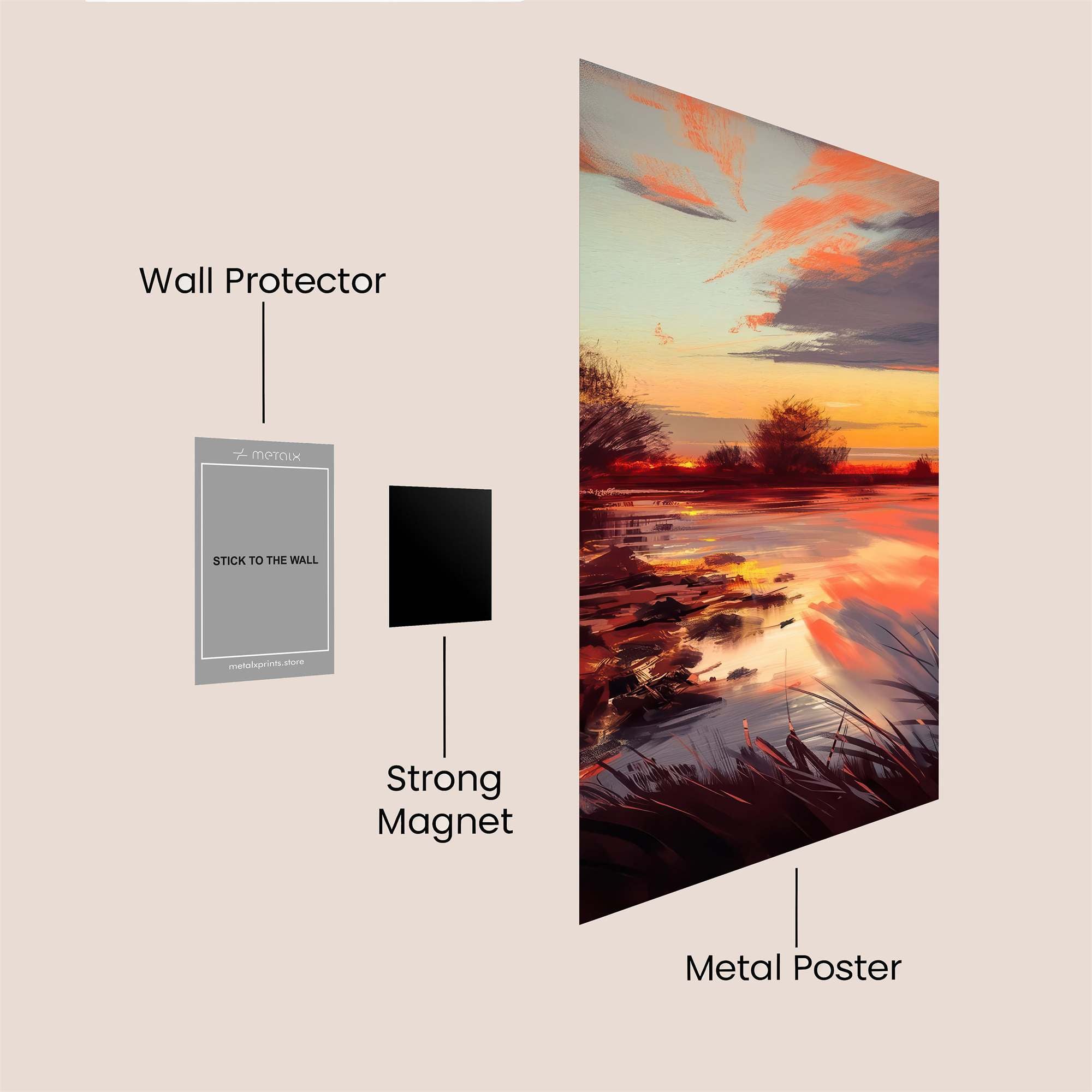 Sunset Serenity Safe Wall Magnetic / M